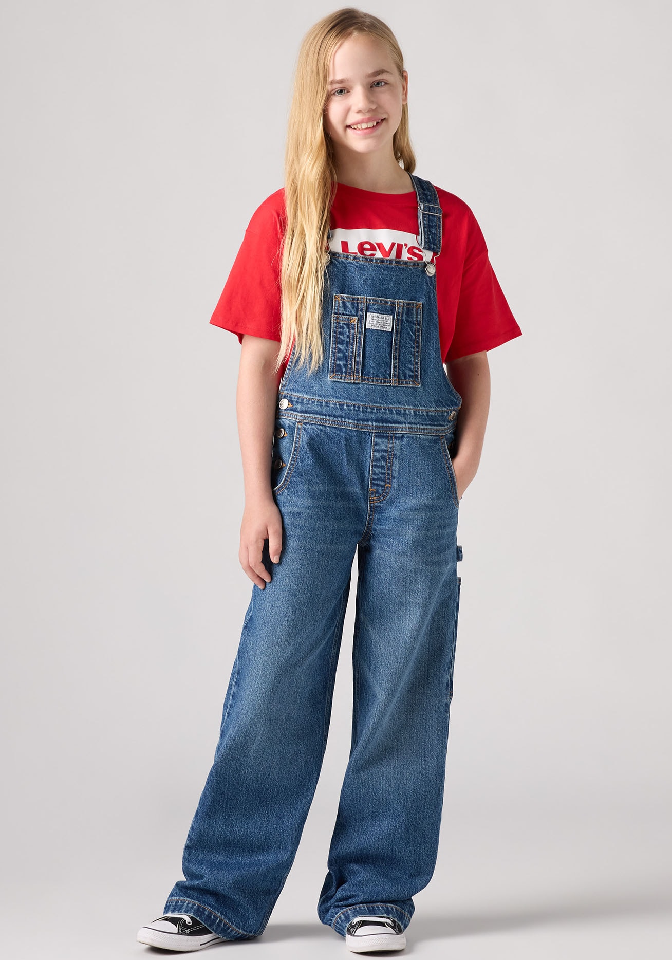 Image of Levis Kids Jeanslatzhose "LVG BAGGY BARREL OVERALL" for GIRLS