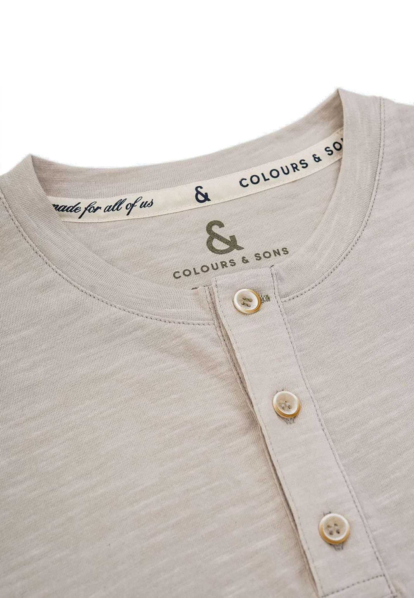 colours & sons Langarmshirt »Langarmshirts Henley - Slub«