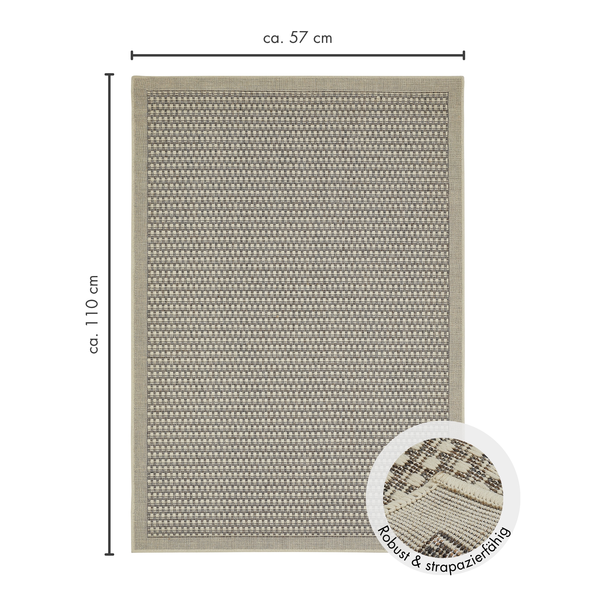 Andiamo Teppich »Savannah« rechteckig 4 mm Höhe Flachgewebe, In- und Outdoor geeignet, Wohnzimmer