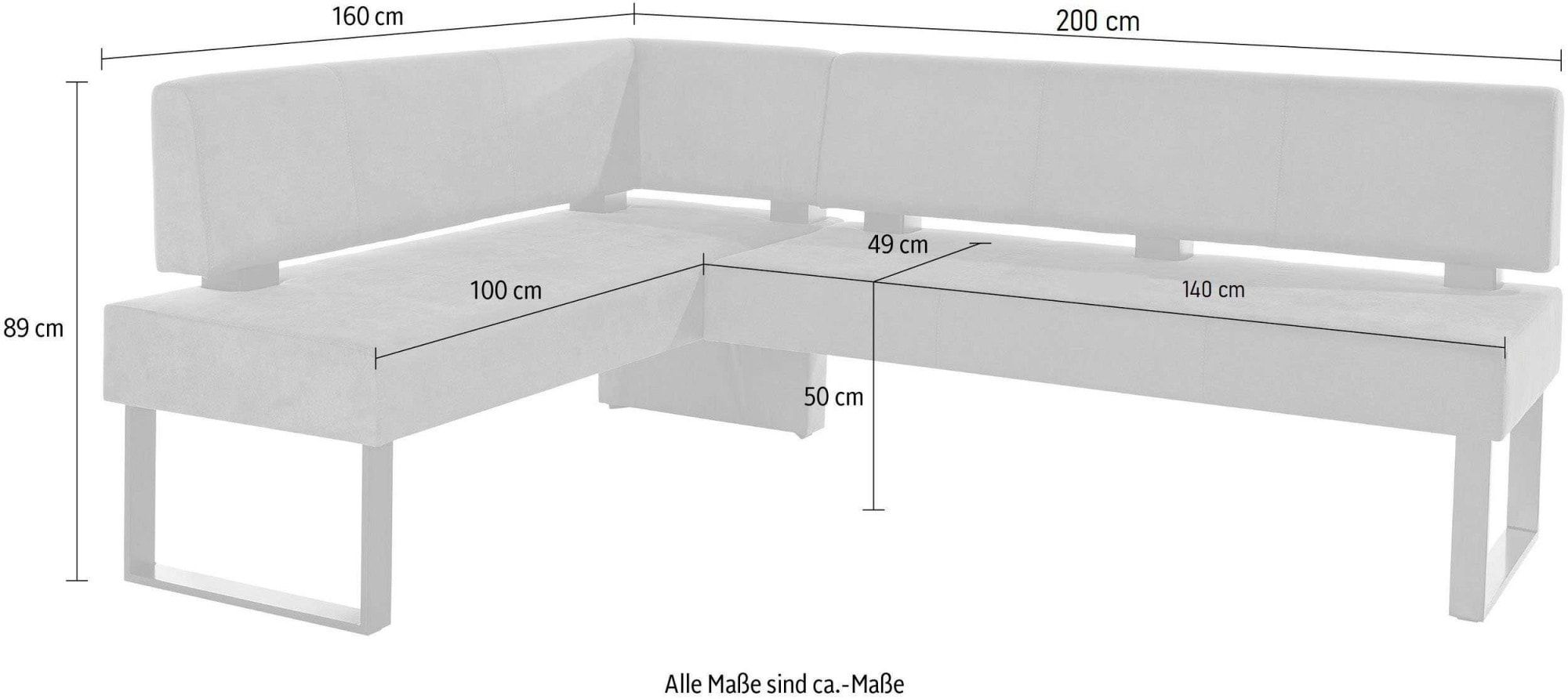 Home affaire Eckbankgruppe »Oliver«, (Set, 4 tlg.), Eckbank mit Wellenunterfederung im Sitz, Tisch Massiv Eiche