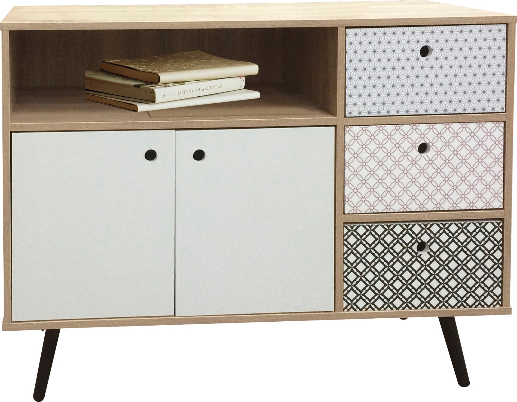 SIT Sideboard »Kommode MAILBOX – Scandi-Shabby Chic Anrichte mit 3 Schubladen« Scandi-Shabby Chic Sideboard mit 3 Schubladen & 2 Türen