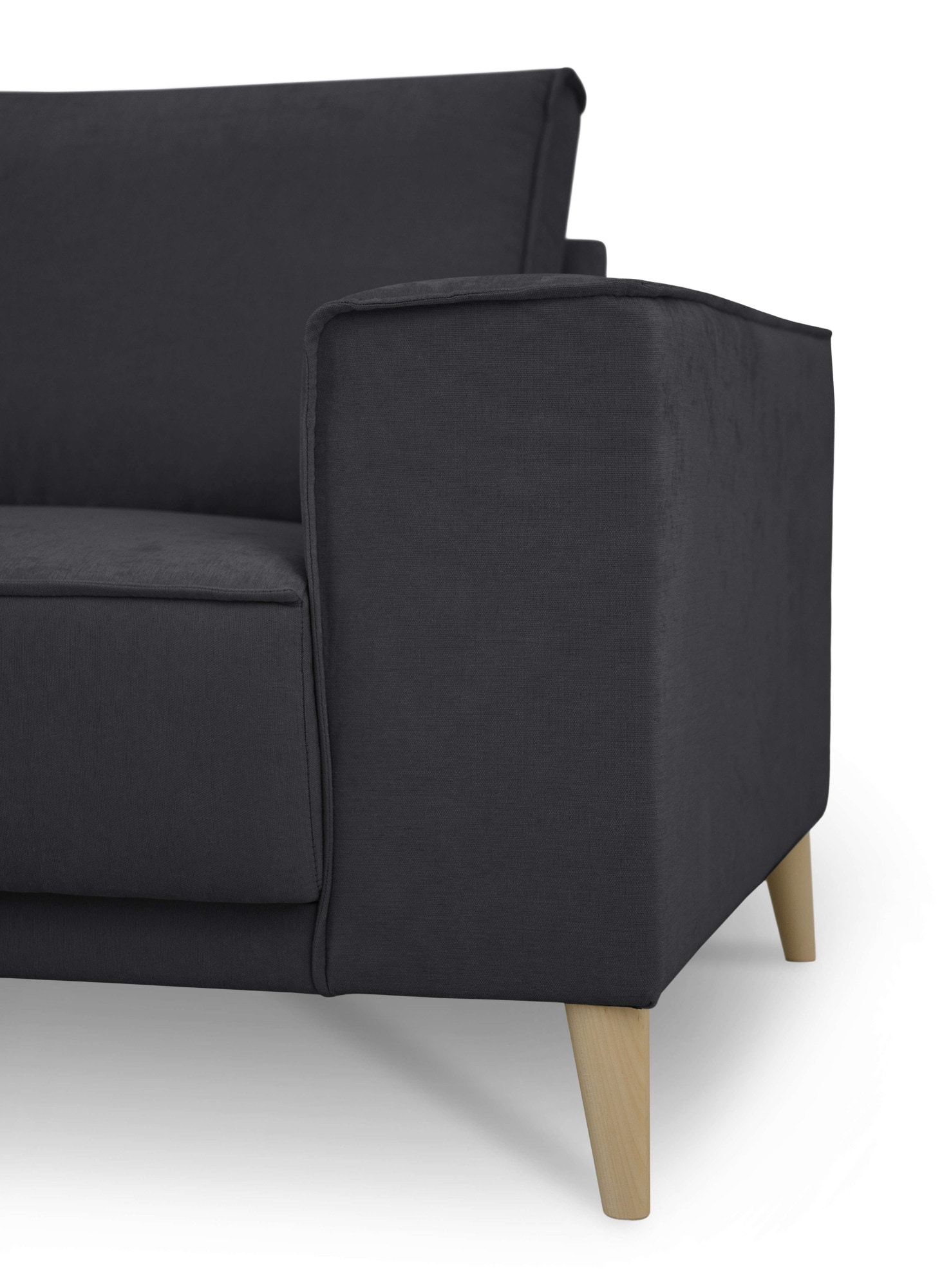 GOODproduct 2-places »Oland Skandi, weicher Chenille-Stoff« 164 cm, Wellenunterfederung, Skandi-Design, Massivholzfüsse