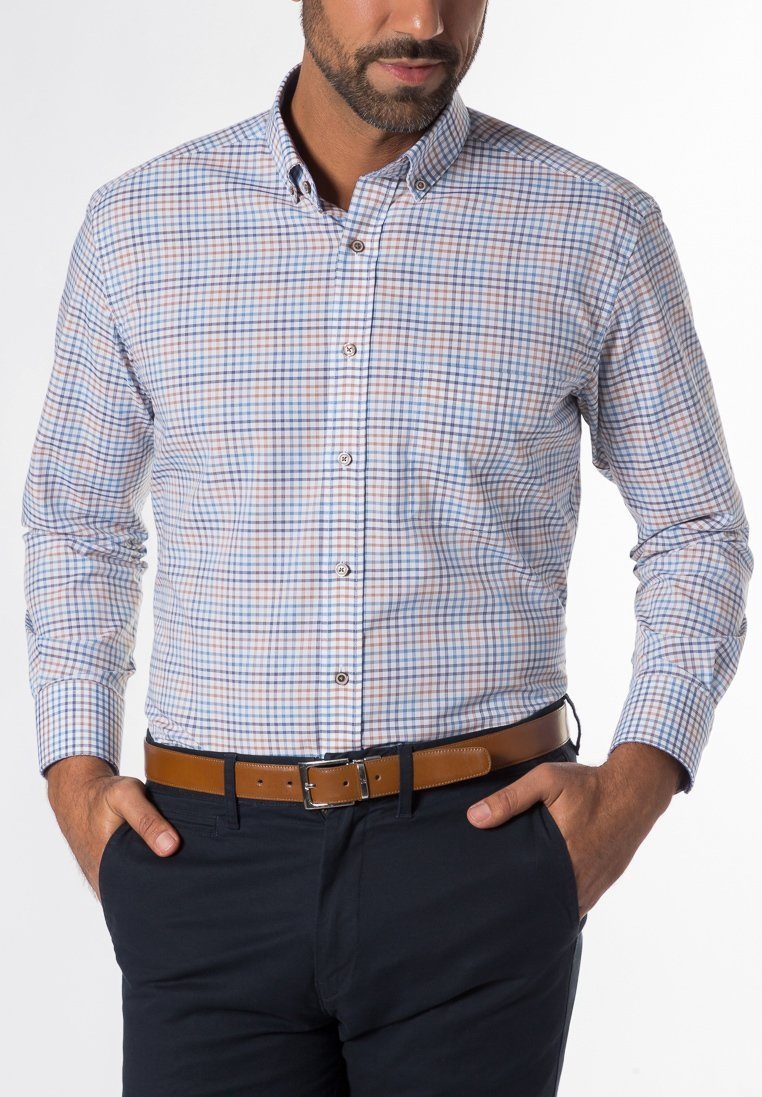 Langarm Hemd »MODERN FIT Popeline kariert«