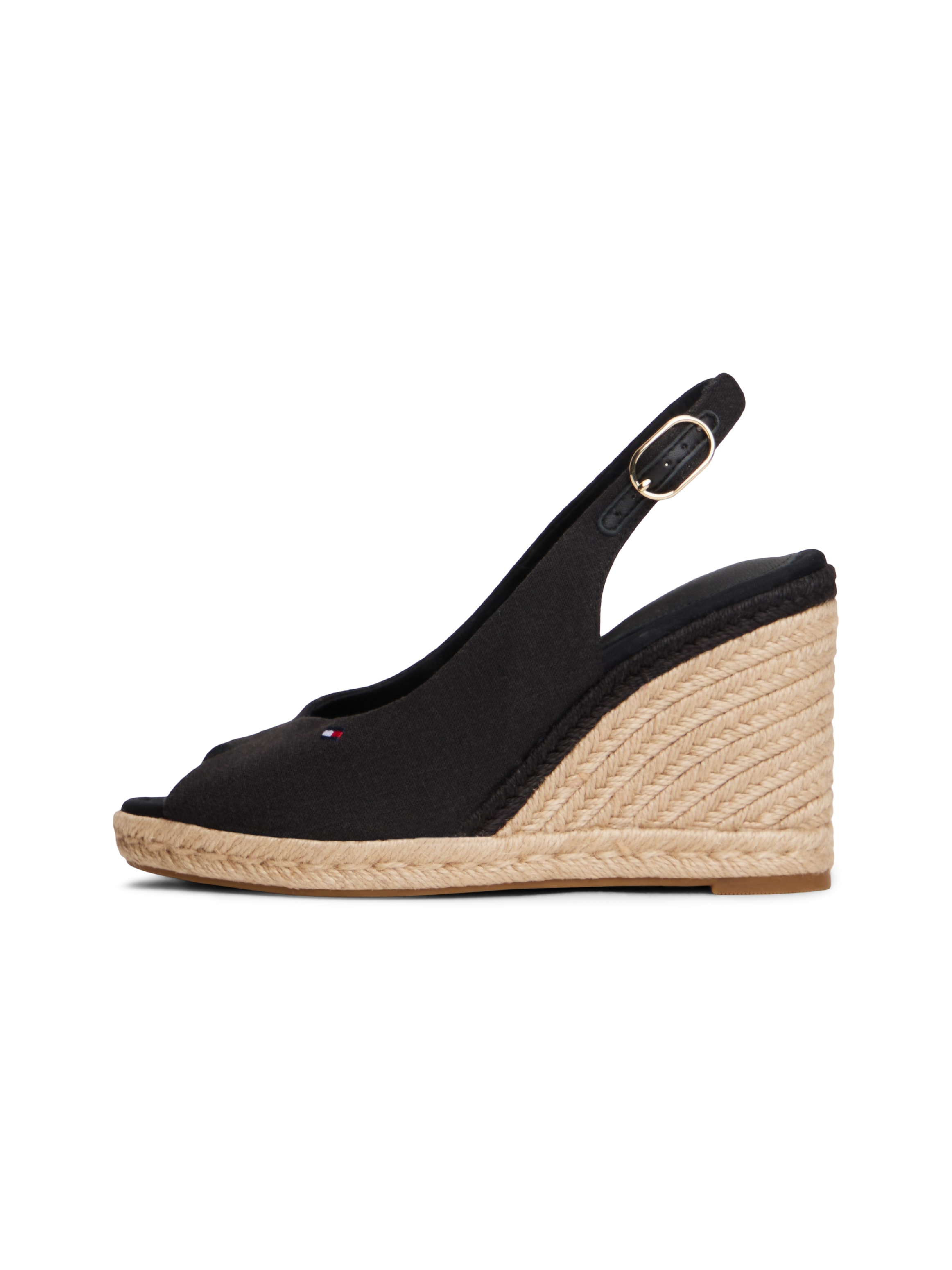 Tommy Hilfiger High-Heel-Sandalette »FLAG HIGH WEDGE ESPAD SLINGBACK«  Keilsandalette, Sommerschuh, verstellbarer Schnalle in schmaler Form