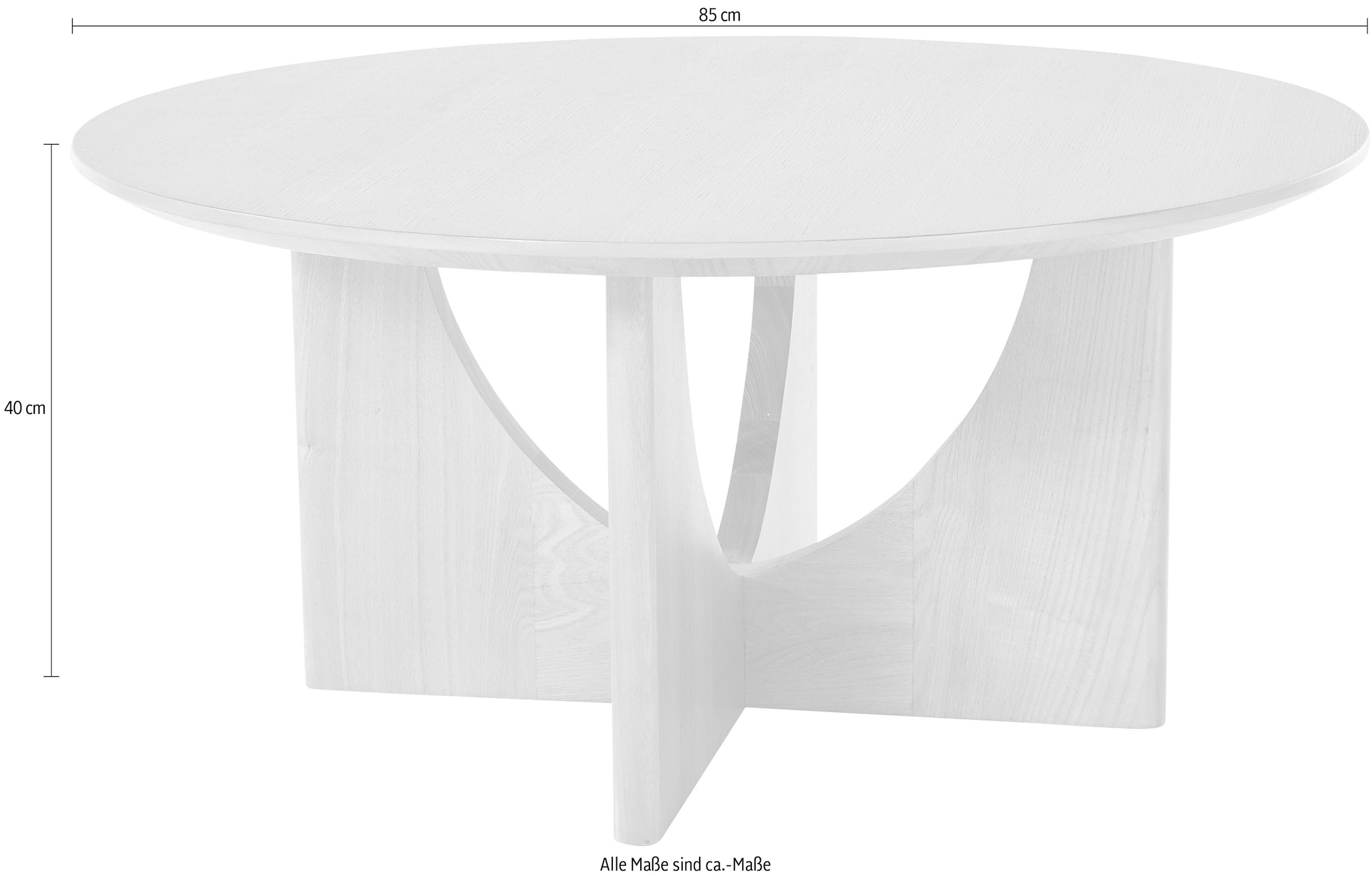 LeGer Home by Lena Gercke Couchtisch »Zirella« 1 Stk. tlg. massives Eschenholz, markantes Kreuzfuss-Design, Breite 85 cm
