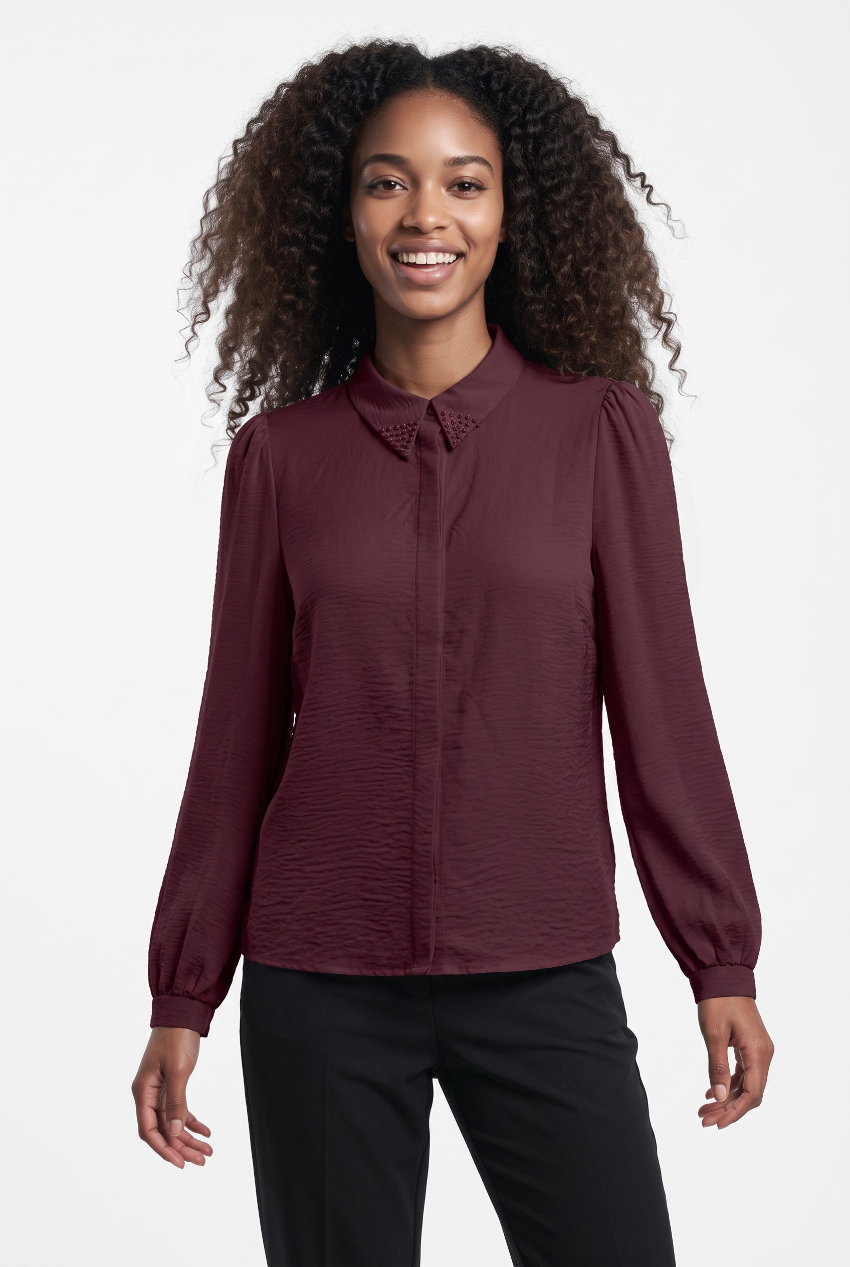 Image of ONLY Hemdbluse "ONLMETTE PEARL LS SHIRT WVN" Kunstfaser, regular fit