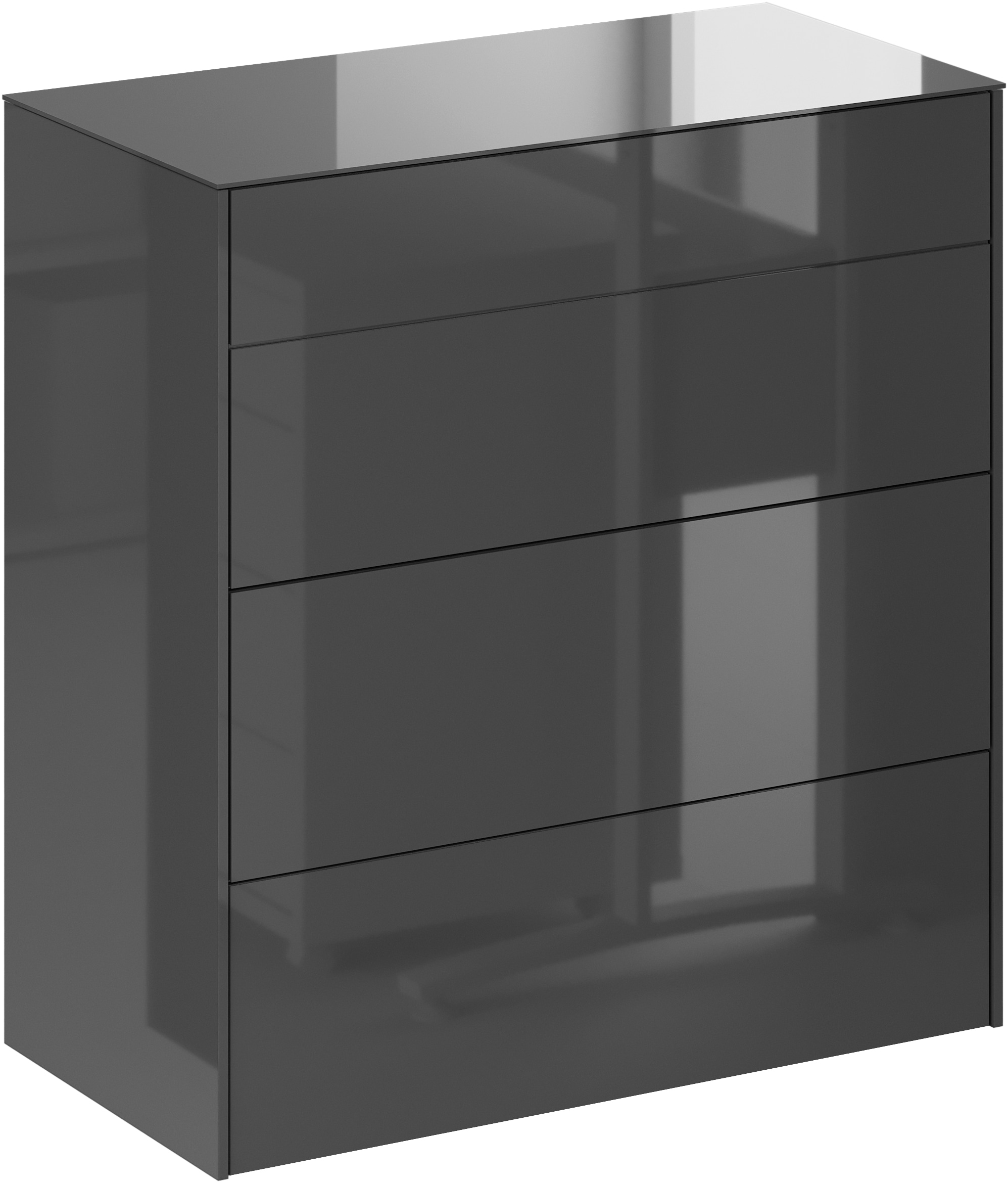 Image of Mäusbacher Kommode Kommode BHT 82/89/42 cm, Push to open, Front+Oberplatte=Glas