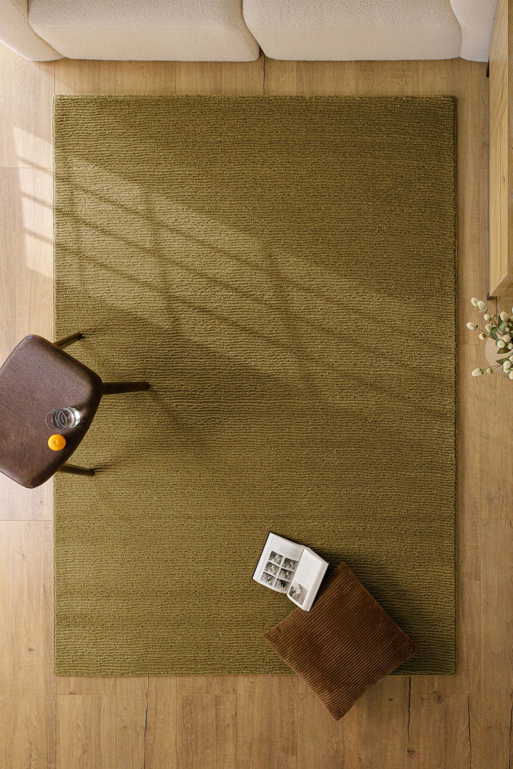 Wecon home Tapis »Castello ONE« Rectangulaire 7 mm Höhe Schurwolle, Kurzflor mit Hoch-Tief-Effekt, Wohnzimmer, Streifenmuster