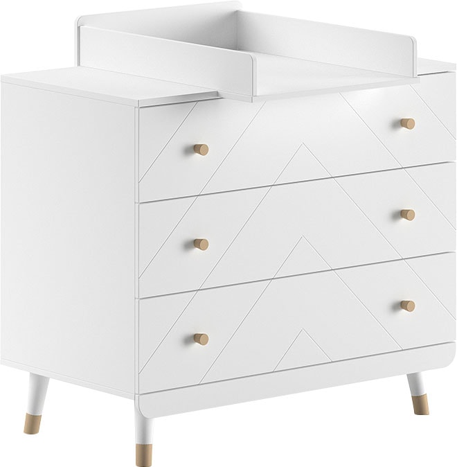 Vipack Ensemble de meubles pour bébé Fabriqué en Europe,  composé de commode à tiroirs et plan à langer, coloris blanc