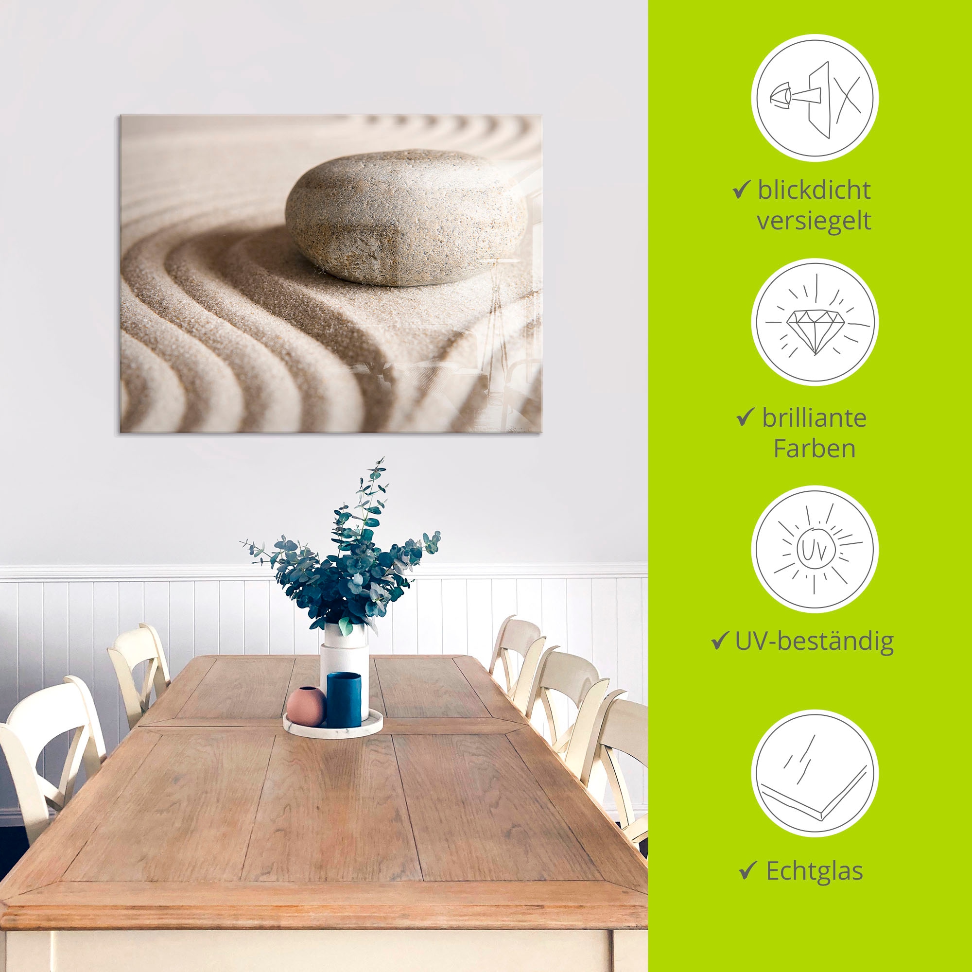 Artland Tableau en verre »Zen Stein« 1 cuis tlg. in verschiedenen Grössen