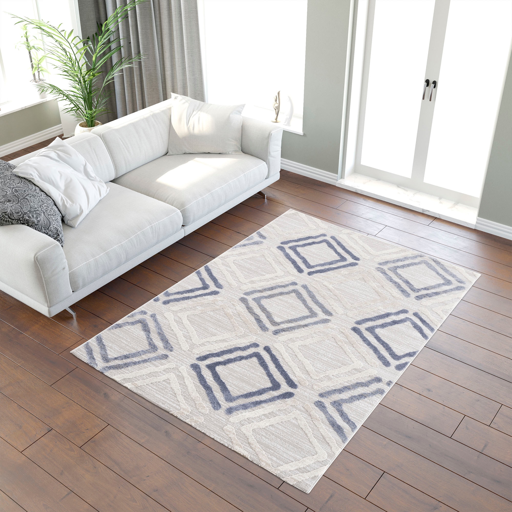 Sanat Teppich »Evra 7006« rechteckig 22 mm Höhe Wohnzimmer, Kurzflor, modern, Läufer