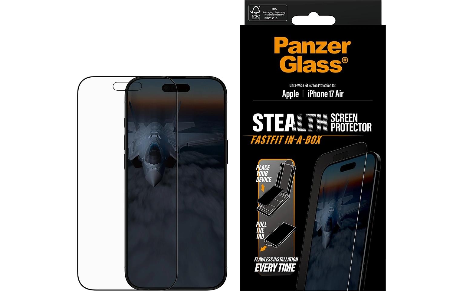 PanzerGlass Displayschutzfolie »Stealth Ultra Wide Fit iPhone Air« für iPhone Air