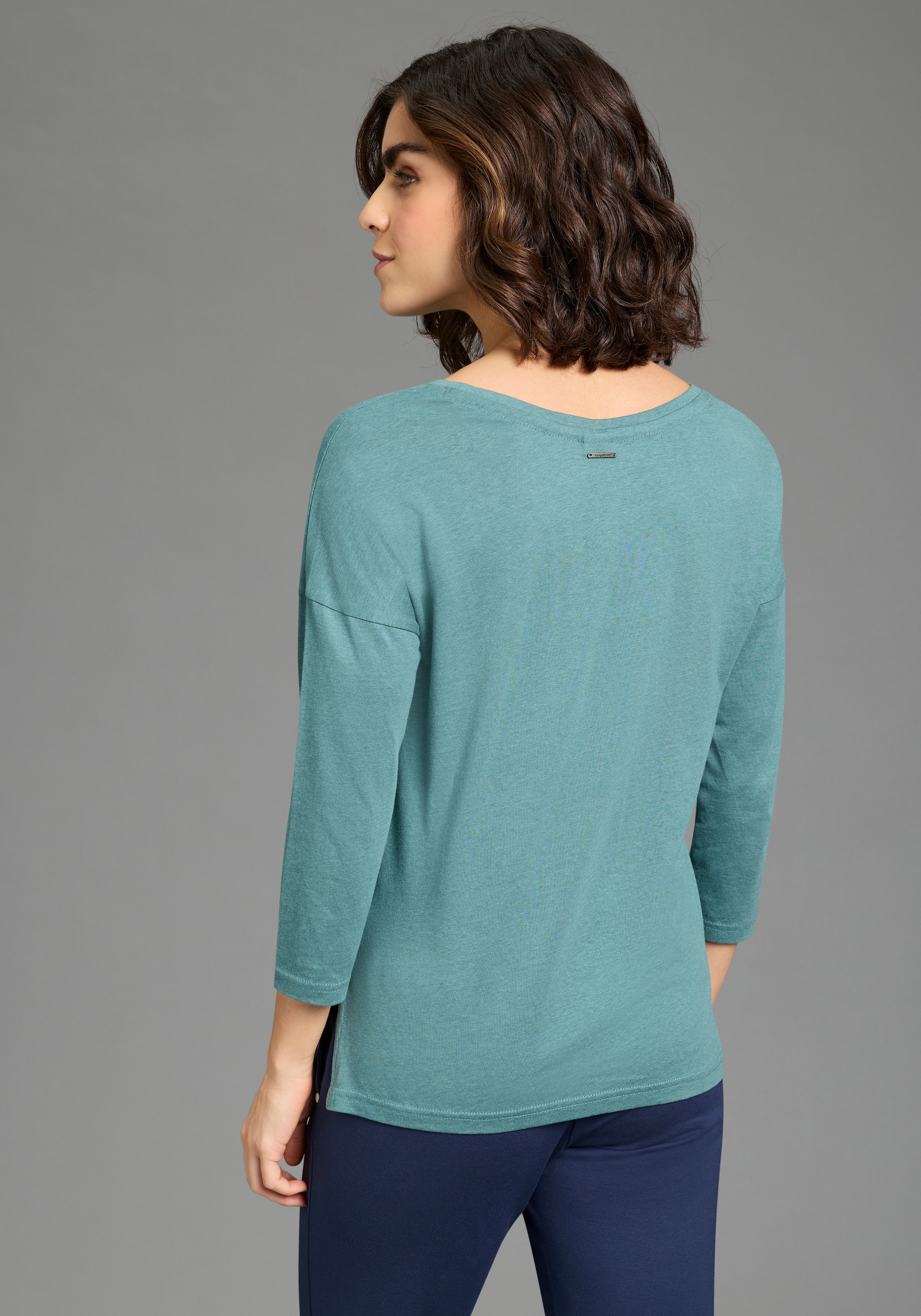 KangaROOS 3/4-Arm-Shirt Loose Fit Passform, 3/4-Ärmel, Rundhalsausschnitt