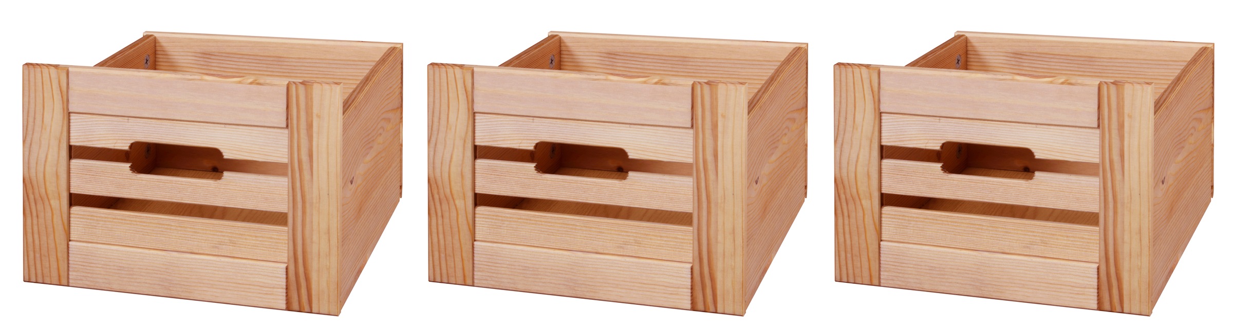 Set: Aufbewahrungsbox »Venezia Landhaus«, 3 Stück, aus Massivholz Kiefer