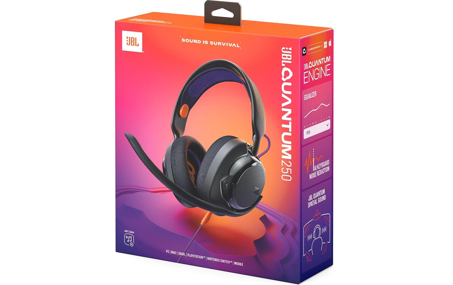 JBL Casque de jeu »Quantum 250« microphone amovible