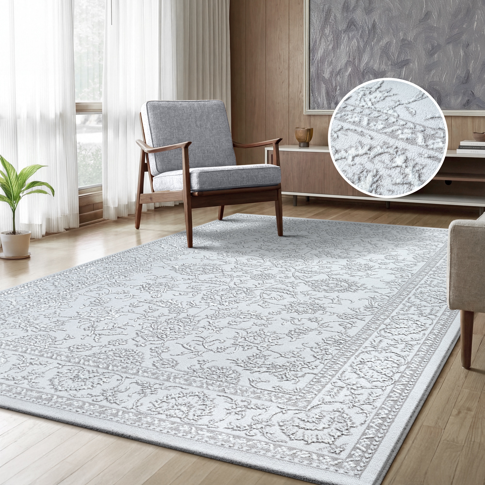 Sanat Teppich »Harmony 3221, auch als Läufer und rund« rechteckig 12 mm Höhe Wohnzimmer, Kurzflor, modern,  Orient Optik, Schlafzimmer