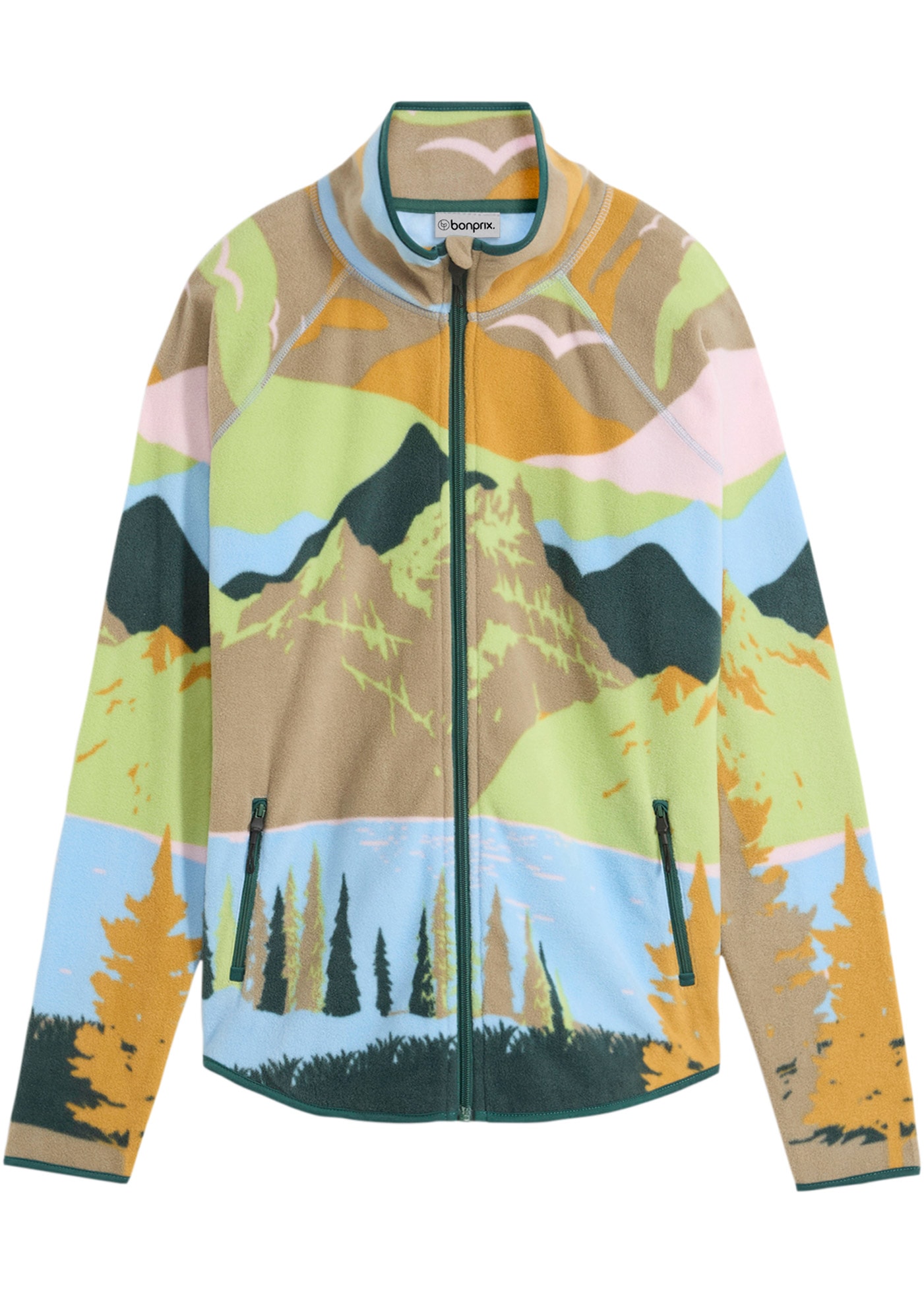 bonprix Fleecejacke lässige Passform, aus 100% Polyester, mit Reissverschluss-Taschen