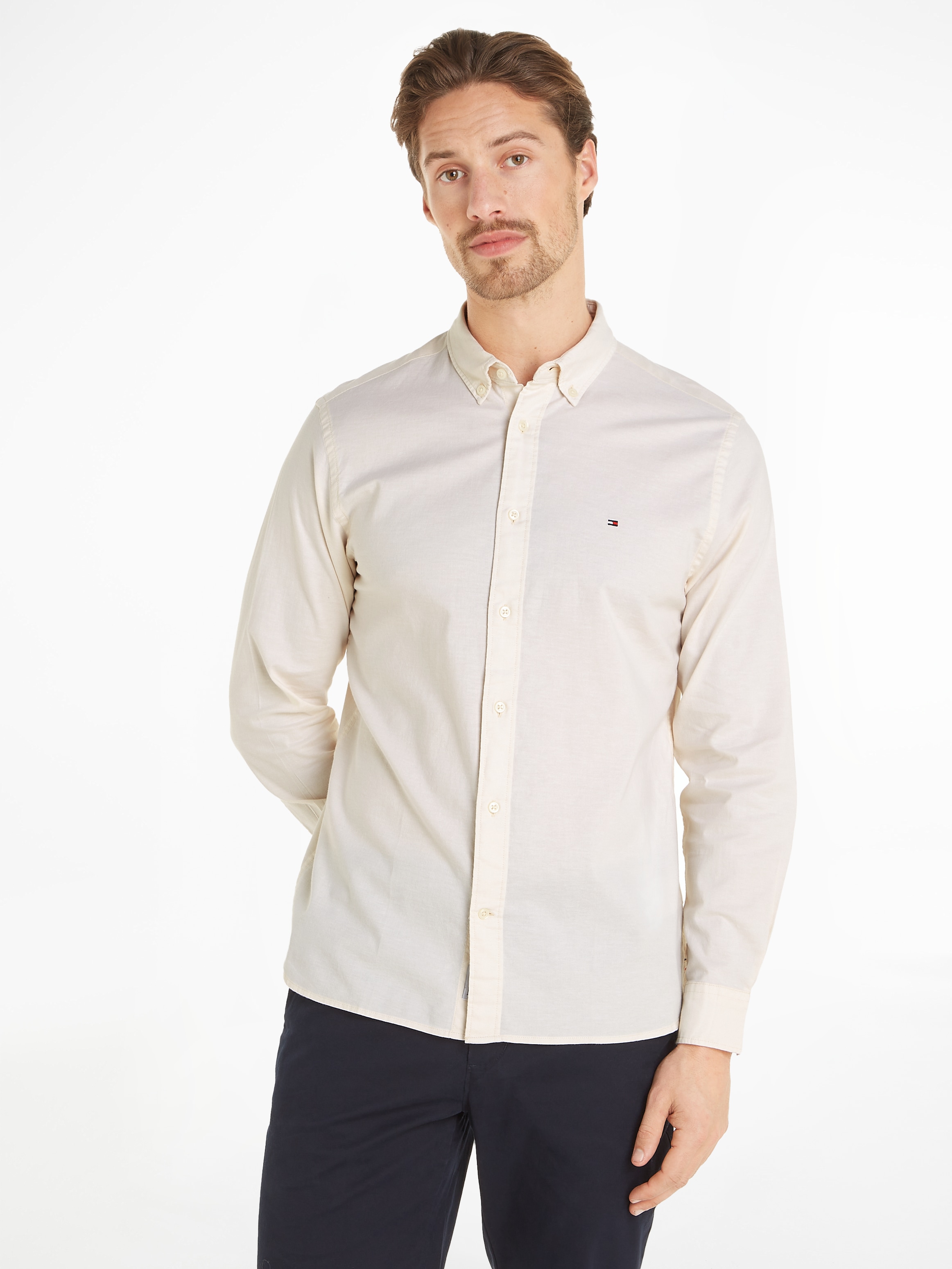 Image of Tommy Hilfiger Langarmhemd "1985 FLEX OXFORD Regular Fit SHIRT" von der Kollektion aus 1985 inspiriert
