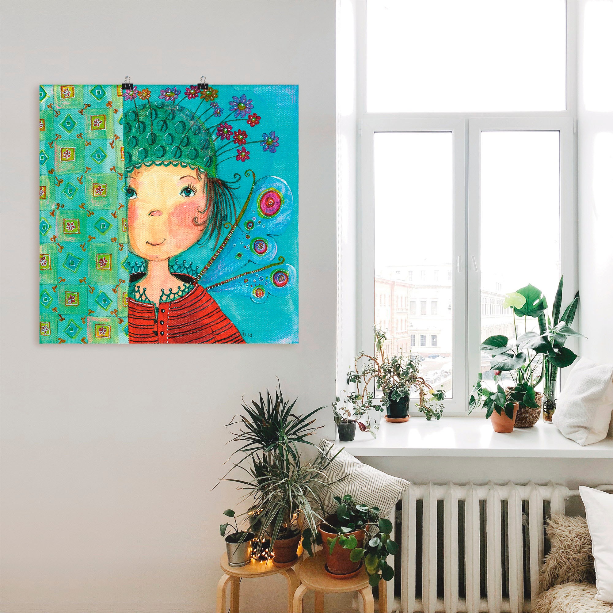 Artland Wandbild »Engelchen versteckt sich«, Kinder, (1 St.), als Leinwandbild, Poster in verschied. Grössen