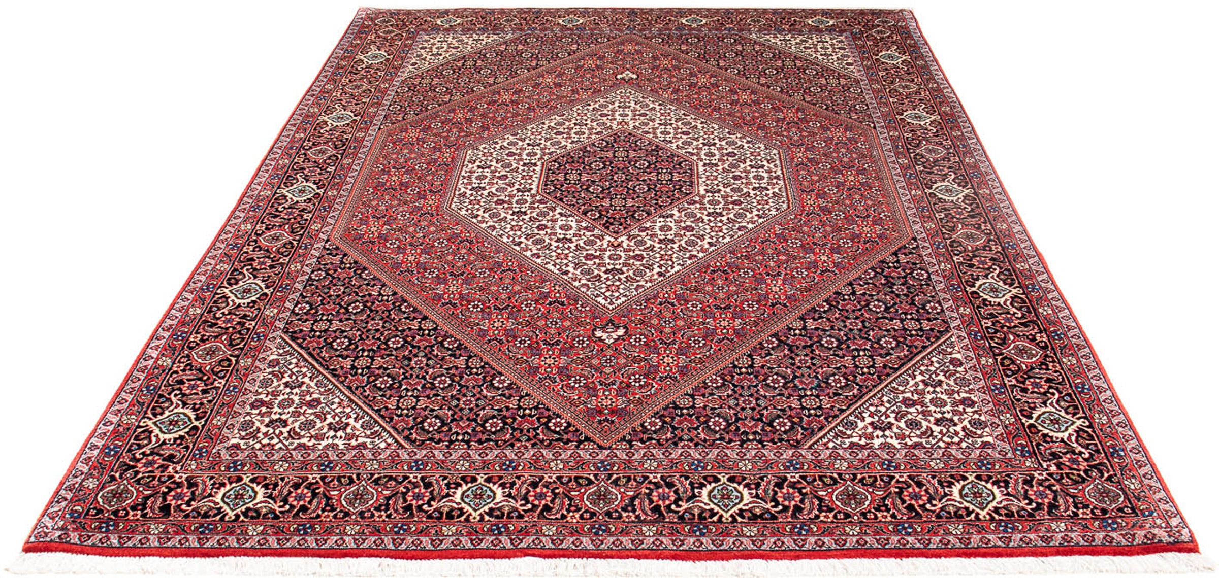 Image of morgenland Orientteppich »Perser - Bidjar - 236 x 169 cm - dunkelrot«, rechteckig, 15 mm Höhe, Wohnzimmer, Handgeknüpft, Einzelstück mit Zertifikat bei Ackermann Versand Schweiz