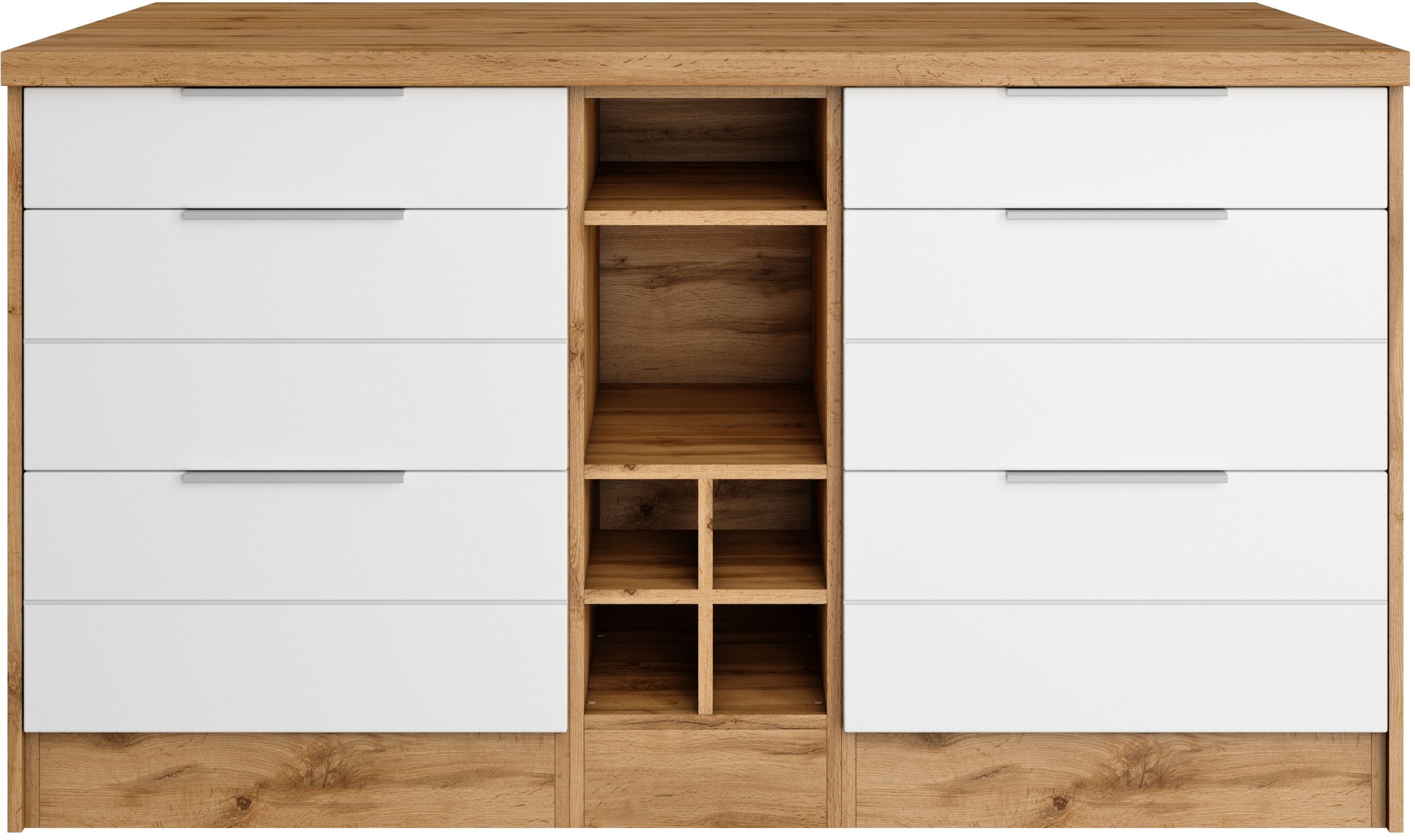 KOCHSTATION Kücheninsel »KS-Luhe, Breite 153 cm, mit Flaschenregal« MDF-Fronten, Arbeitsplatte 38mm stark