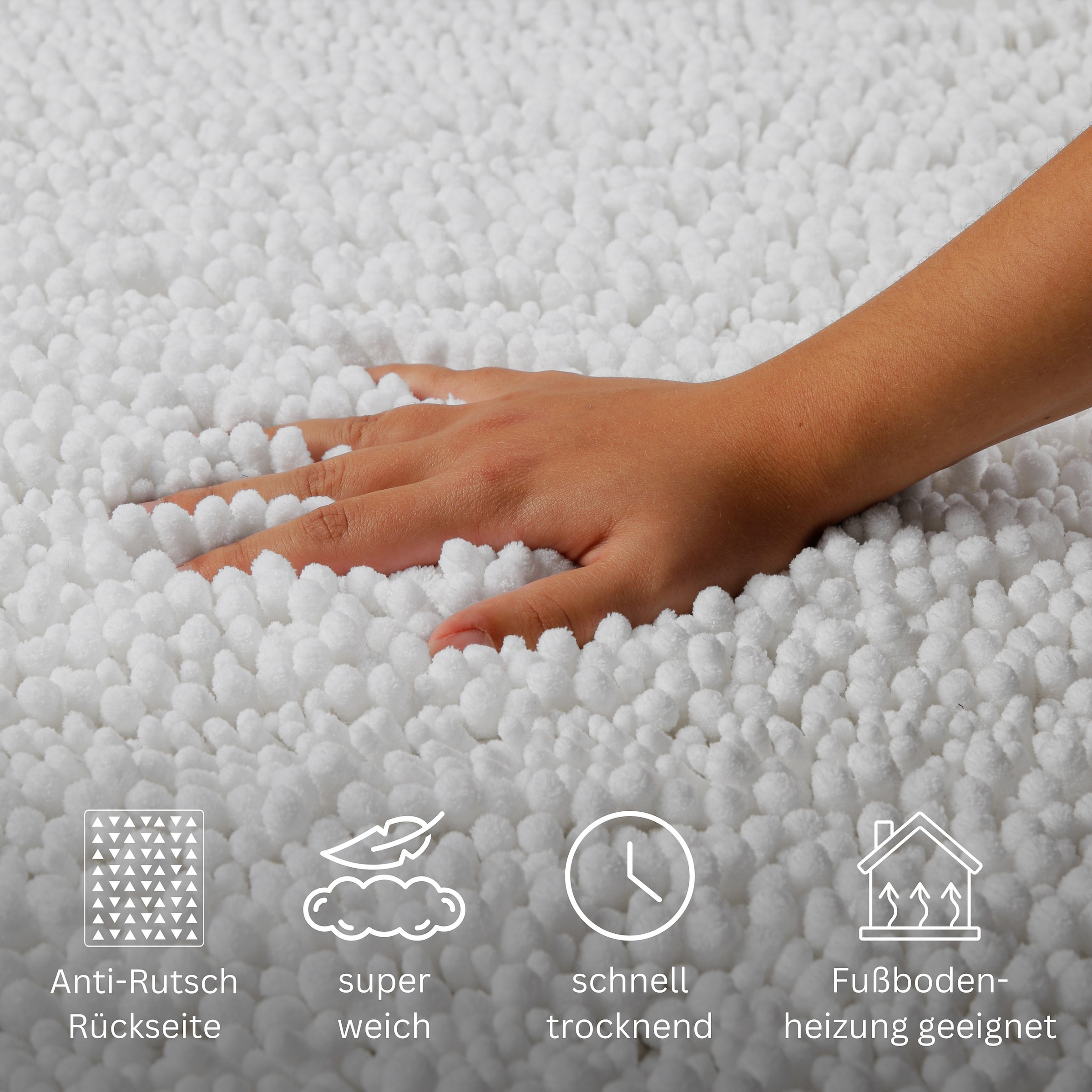 GOODproduct Badematte »Torrni« Höhe 22 mm Badteppich, getuftet, modern, Uni, antirutsch, flauschig, hochflor