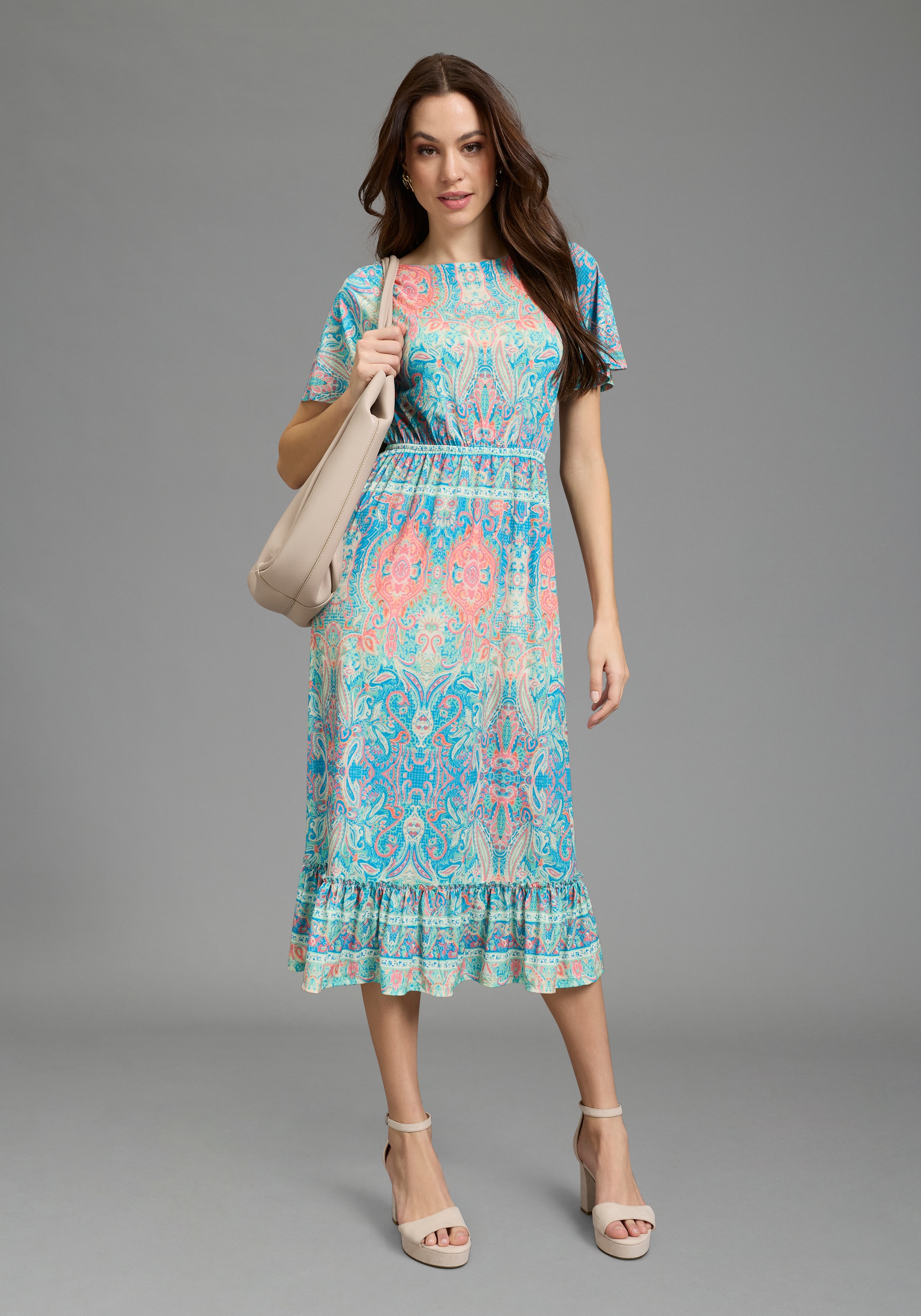 Image of Bruno Banani Sommerkleid casual Stil, für Sommer und Freizeit, aus Polyester und Elasthan