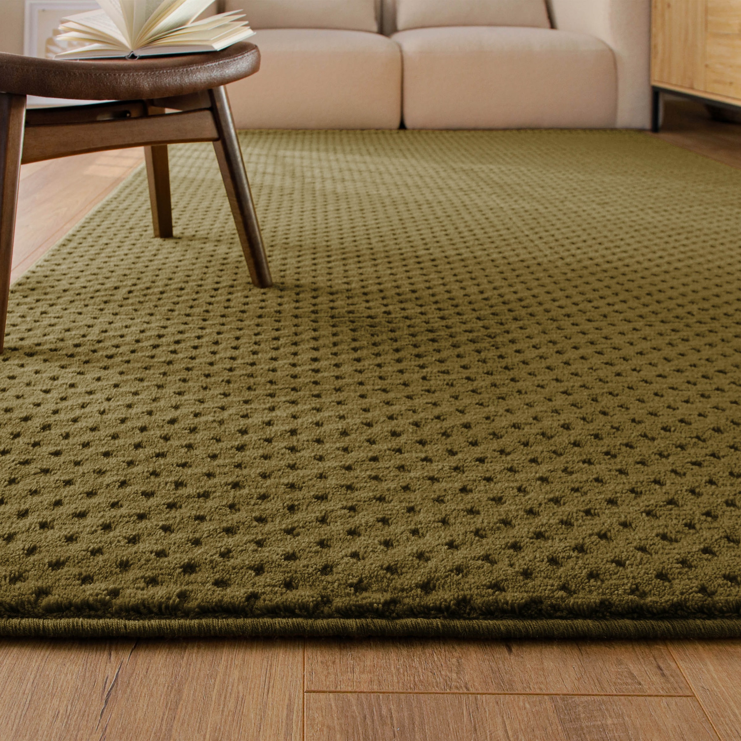 Wecon home Tapis »Castello THREE« Rectangulaire 7 mm Höhe Laine vierge, poil ras avec effet relief, salon, motif à points