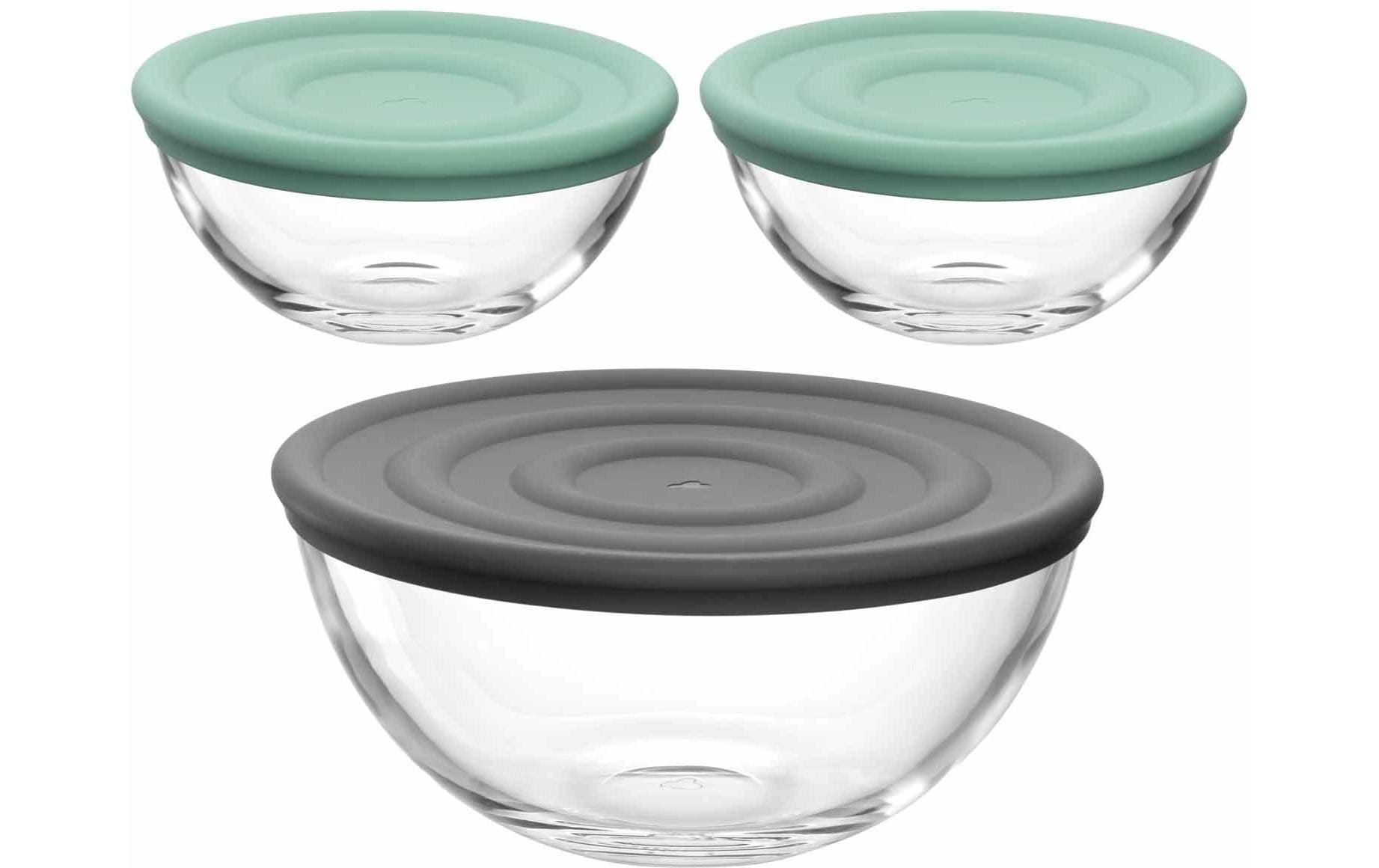 Image of LEONARDO Schale "mit Deckel Cucuina 3 Stück" aus Kalk-Natron-Glas