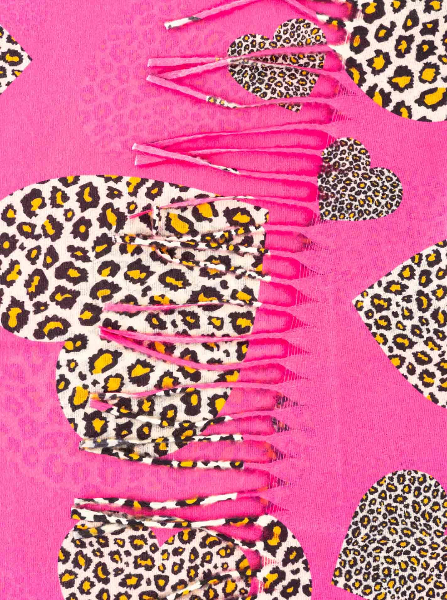 Zwillingsherz Écharpe »Print "Leo Herz"« 20 : finition à franges, toucher doux, imprimé cœur léopard