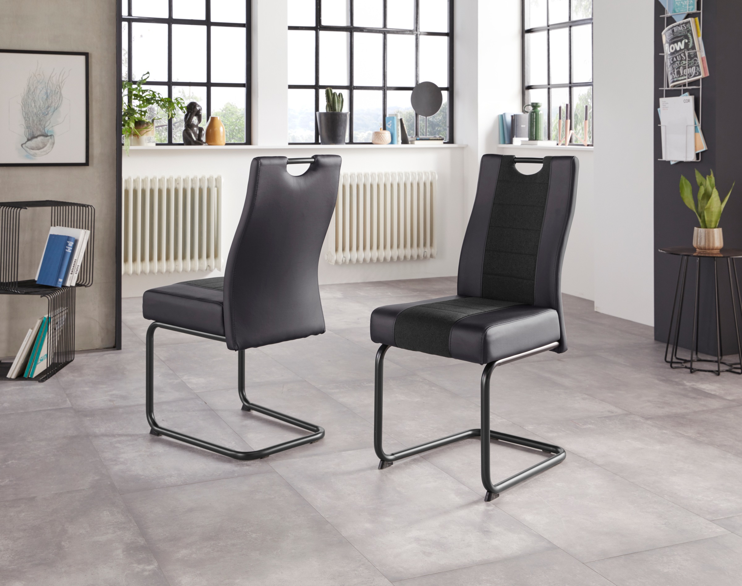 HELA Esszimmerstuhl "Erika S" (Set) 2 Stk.2 oder 4 Stück, komfortable Federkern Polsterung, Freischwinger