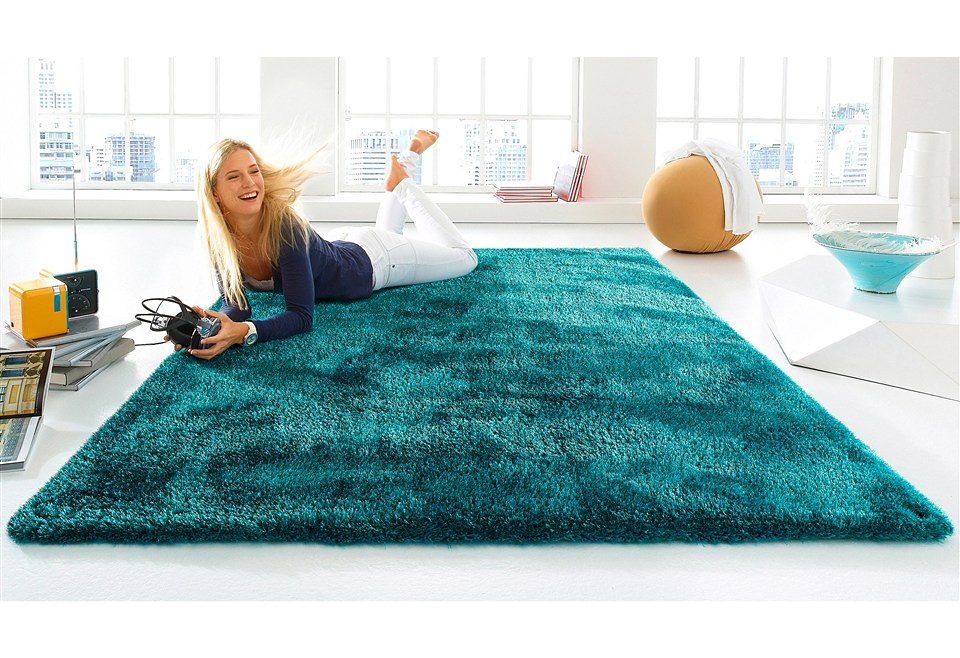 TOM TAILOR HOME Hochflor-Teppich »Soft«, rechteckig, 35 mm Höhe, handgetuftet, Uni-Farben, super weich und flauschig