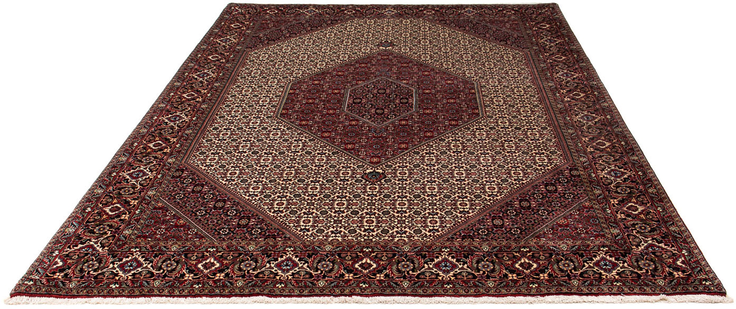 Image of morgenland Orientteppich »Perser - Bidjar - 262 x 205 cm - dunkelrot«, rechteckig, 15 mm Höhe, Wohnzimmer, Handgeknüpft, Einzelstück mit Zertifikat bei Ackermann Versand Schweiz