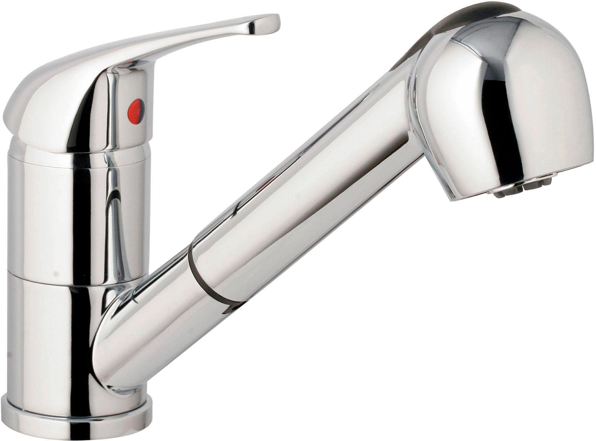 Image of Eyckhaus kitchen & cooking Spültischarmatur »Würzburg«, mit herausziehbarer Geschirrbrause, Wassersparfunktion, Chrom, Hochdruck bei Ackermann Versand Schweiz