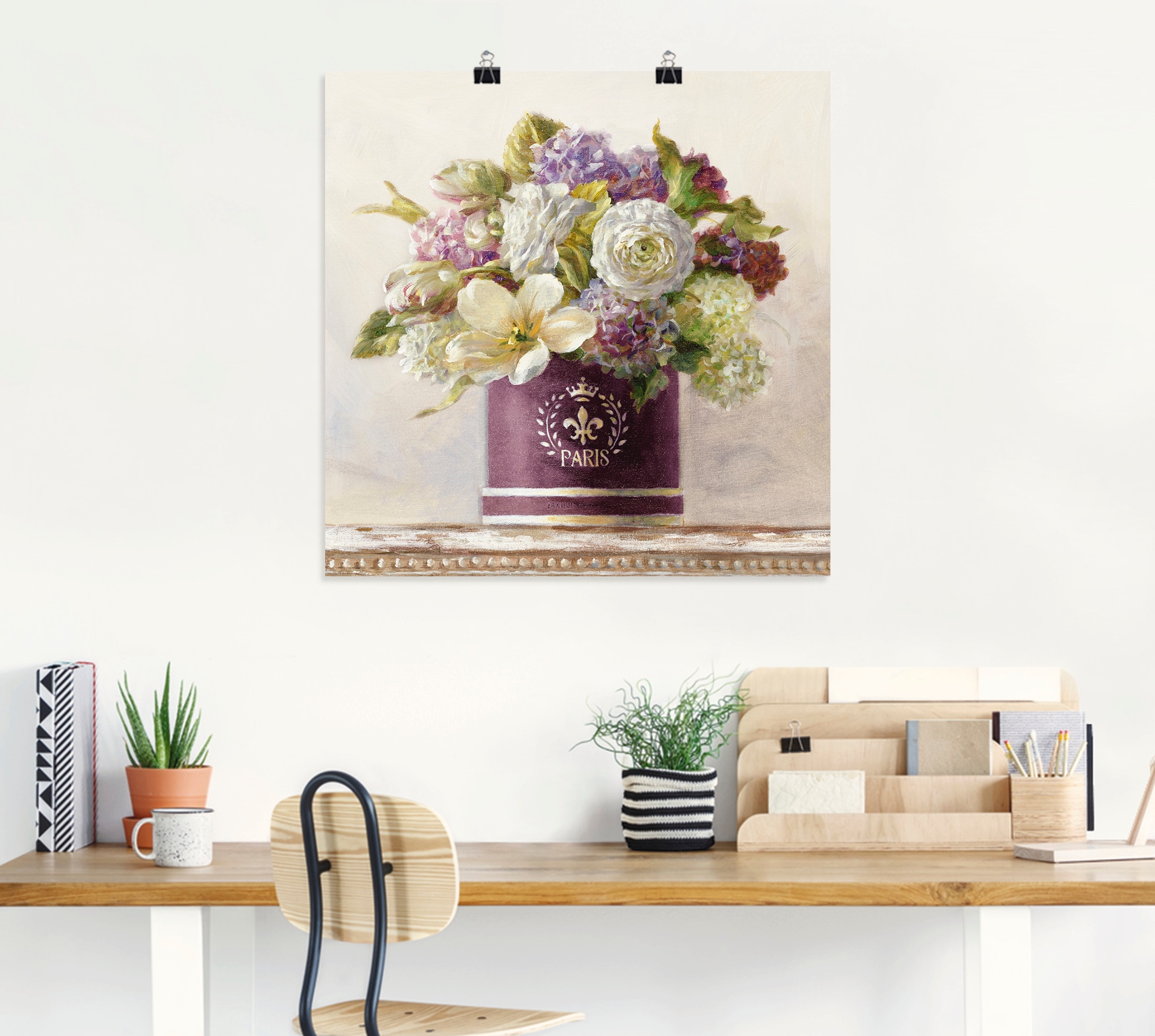 Artland Poster »Tulpen in Auberginer Hutschachtel« Fleurs 1 cuis tlg. ohne Rahmen