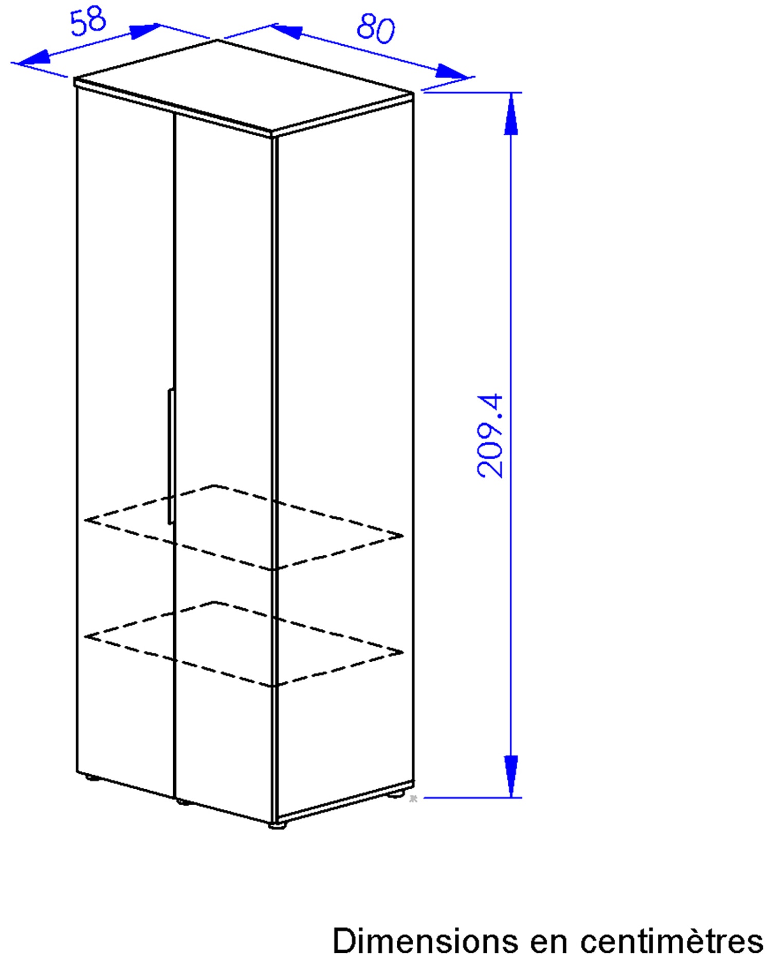 Gami Drehtürenschrank »Schrank 2 Türen«, 1/2 Kleiderschrank, 1/2 Wäscheschrank, grosszügiges Volumen