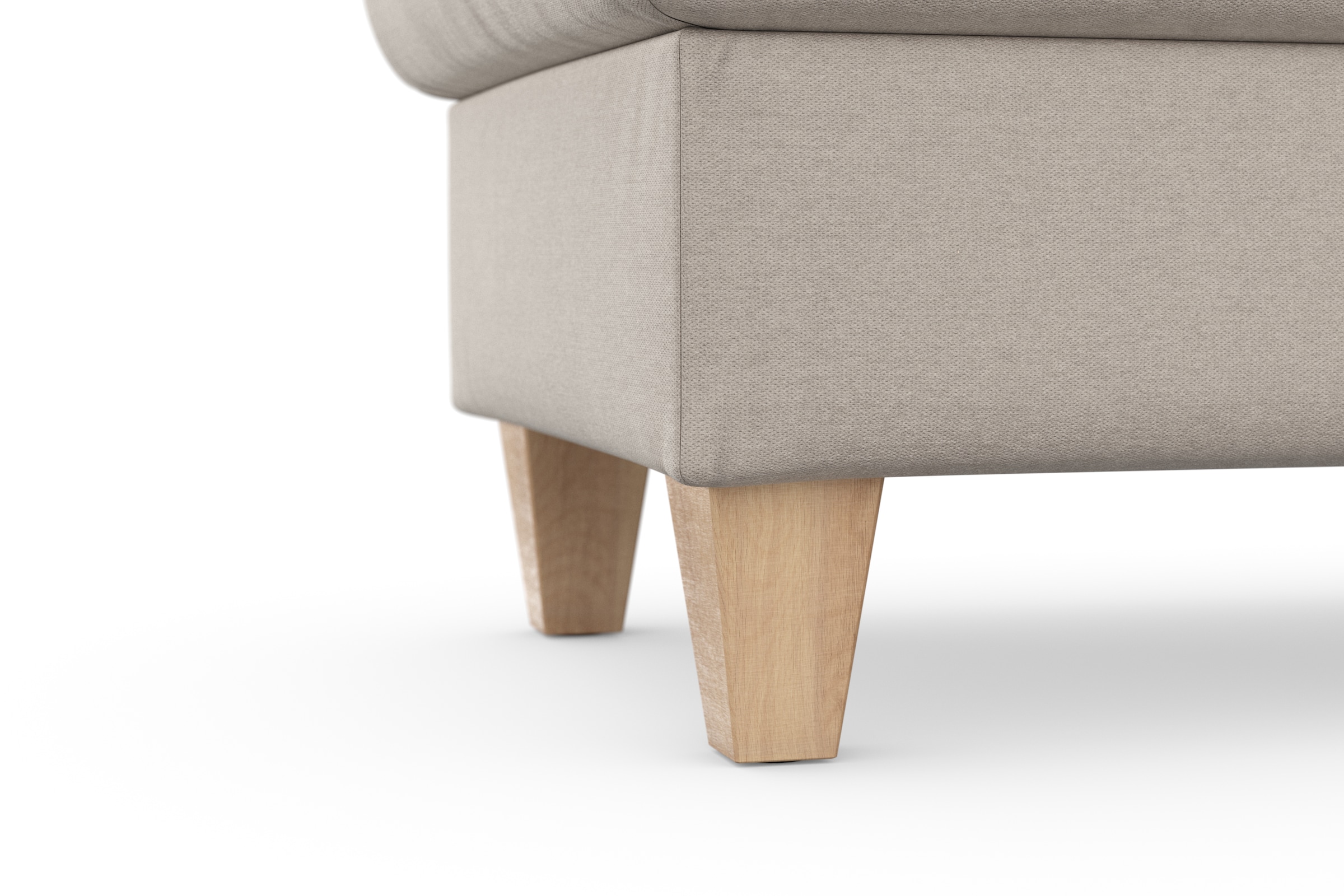 sit&more Stauraumhocker »Farö«, mit Stauraum und Federkern und naturfarbenen Füssen