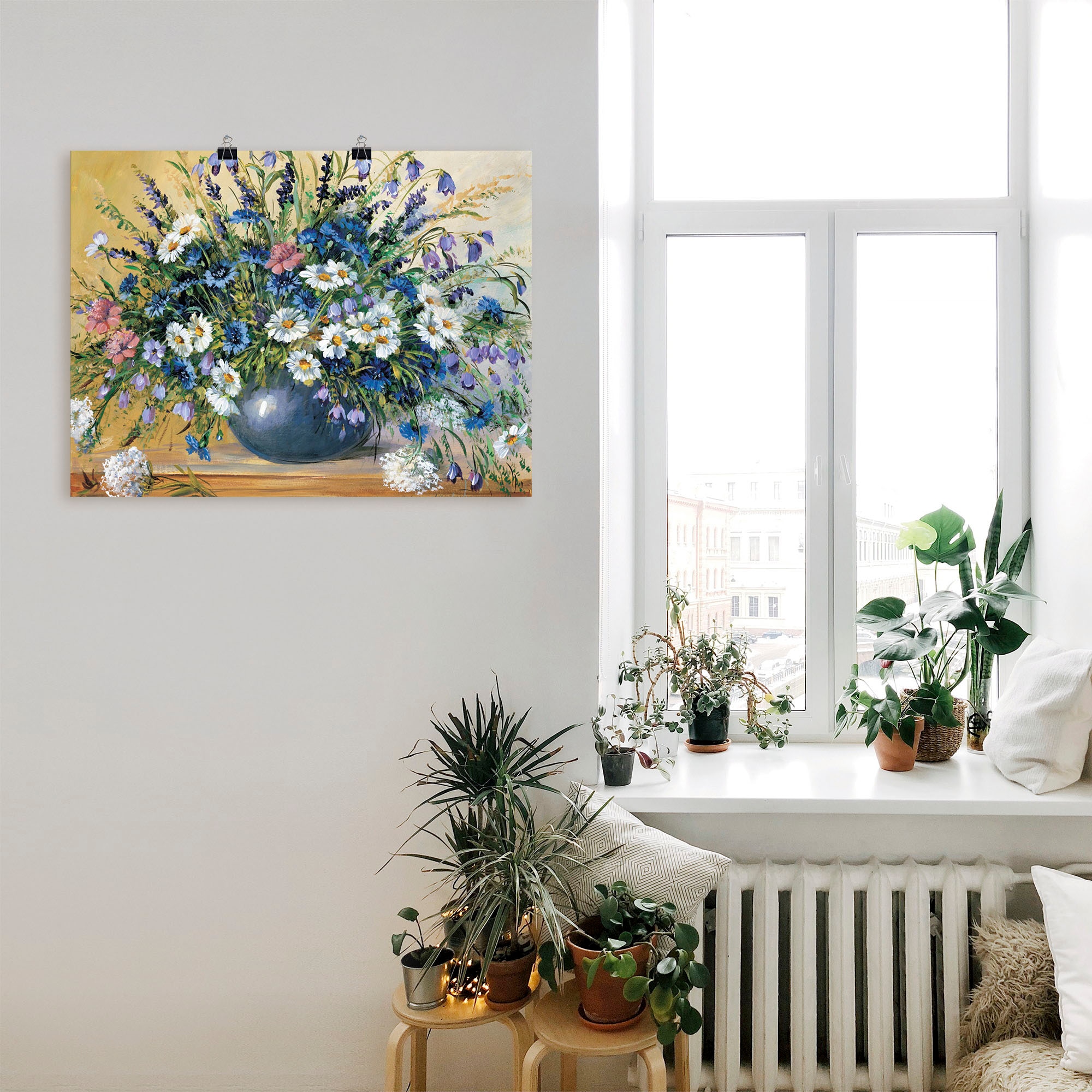 Artland Wandbild »Vase mit Kornblumen«, Blumen, (1 St.), als Leinwandbild, Poster, Wandaufkleber in verschied. Grössen