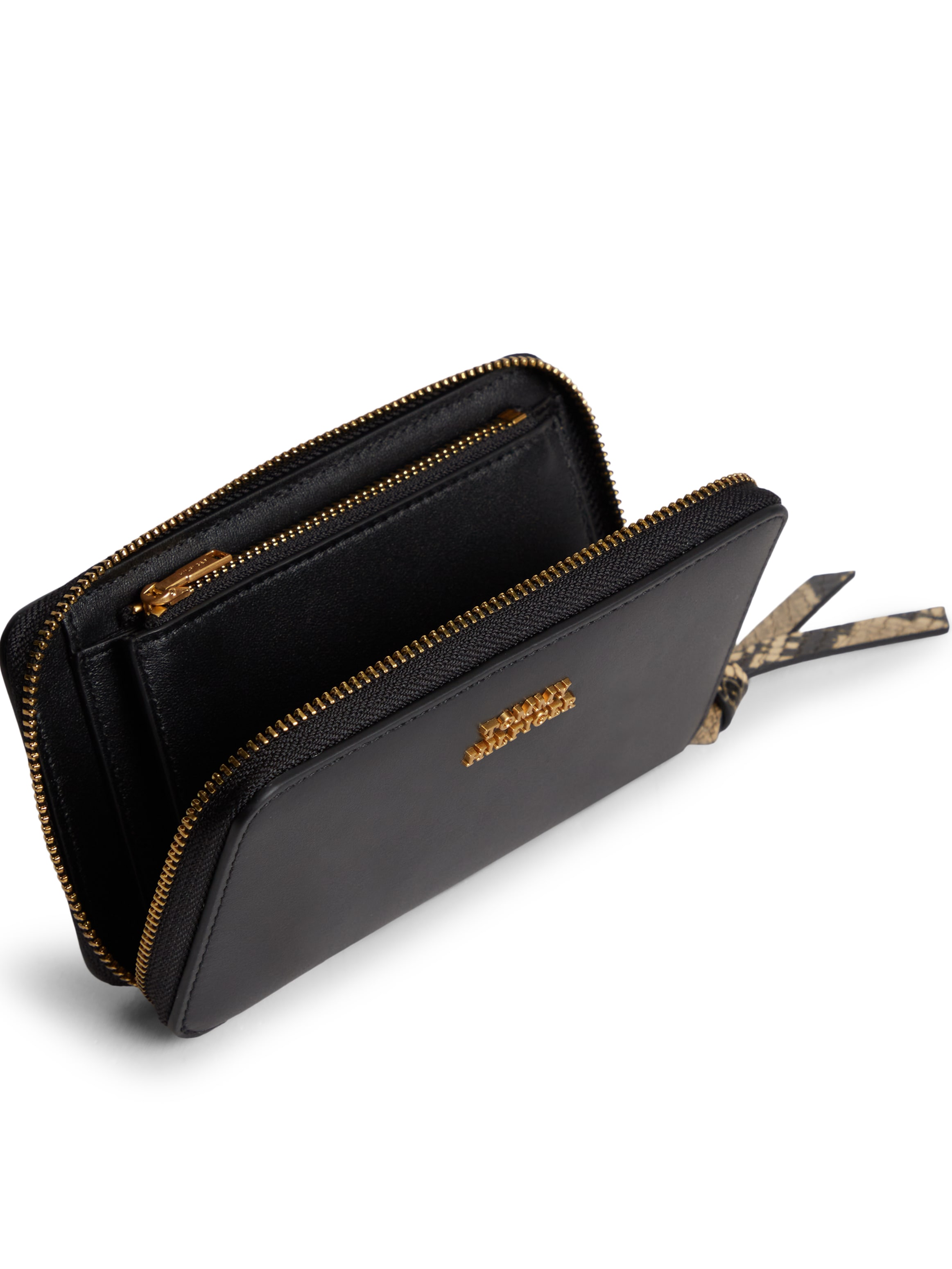 Tommy Hilfiger Porte-monnaie »TH LEATHER MED ZA WALLET« Portefeuille femme, porte-monnaie avec logo doré