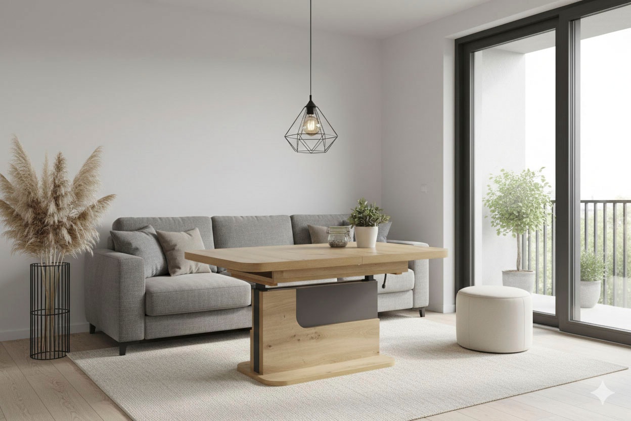 HELA Table basse fonctionnel, extensible et réglable en hauteur