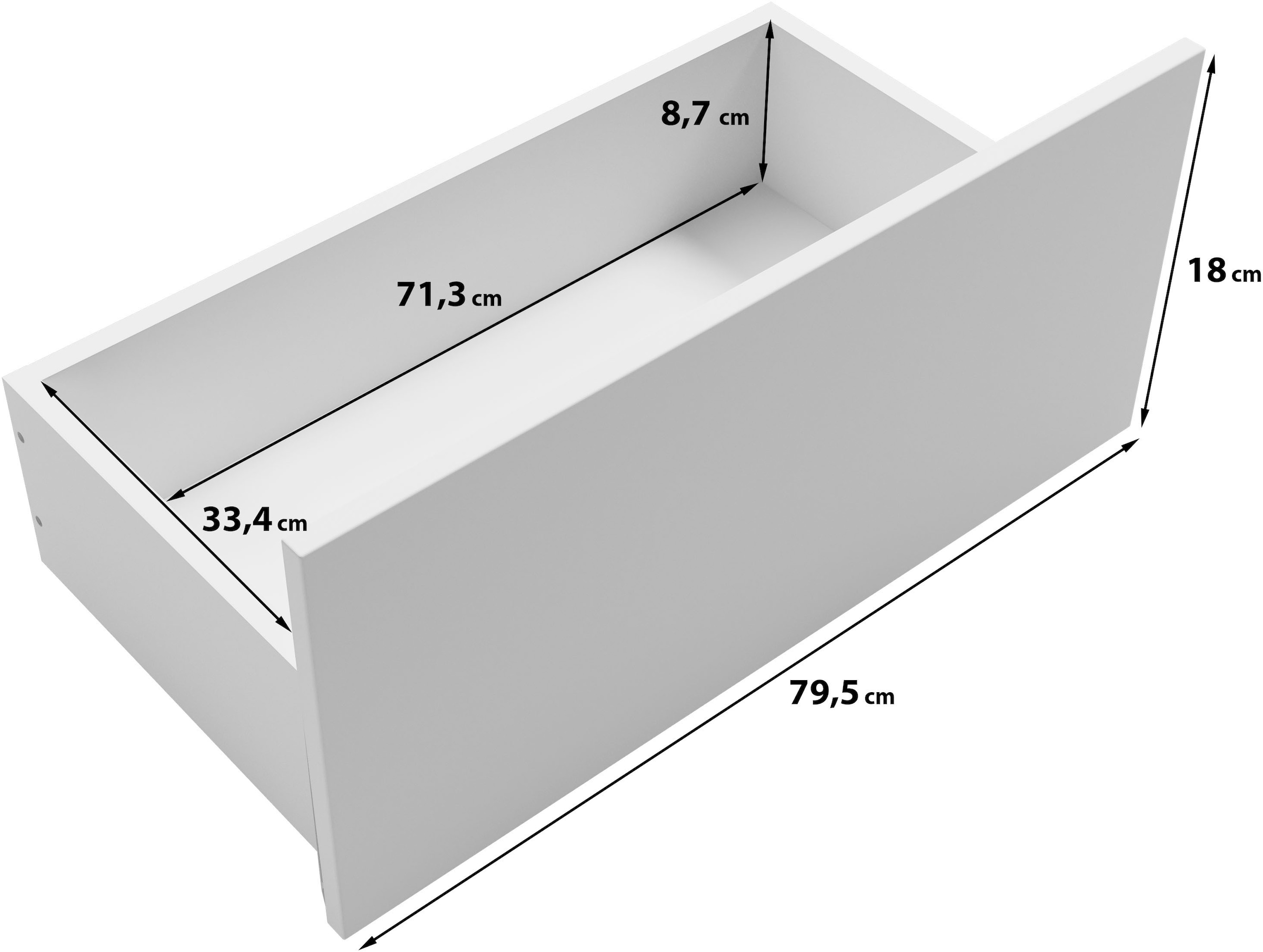 GOODproduct Aktenschrank »Kenia, Stauraumschrank 80 cm breit mit Schublade« 1 Stk. tlg. Griffloses Design mit Push-to-Open und verstellbaren Einlegeböden
