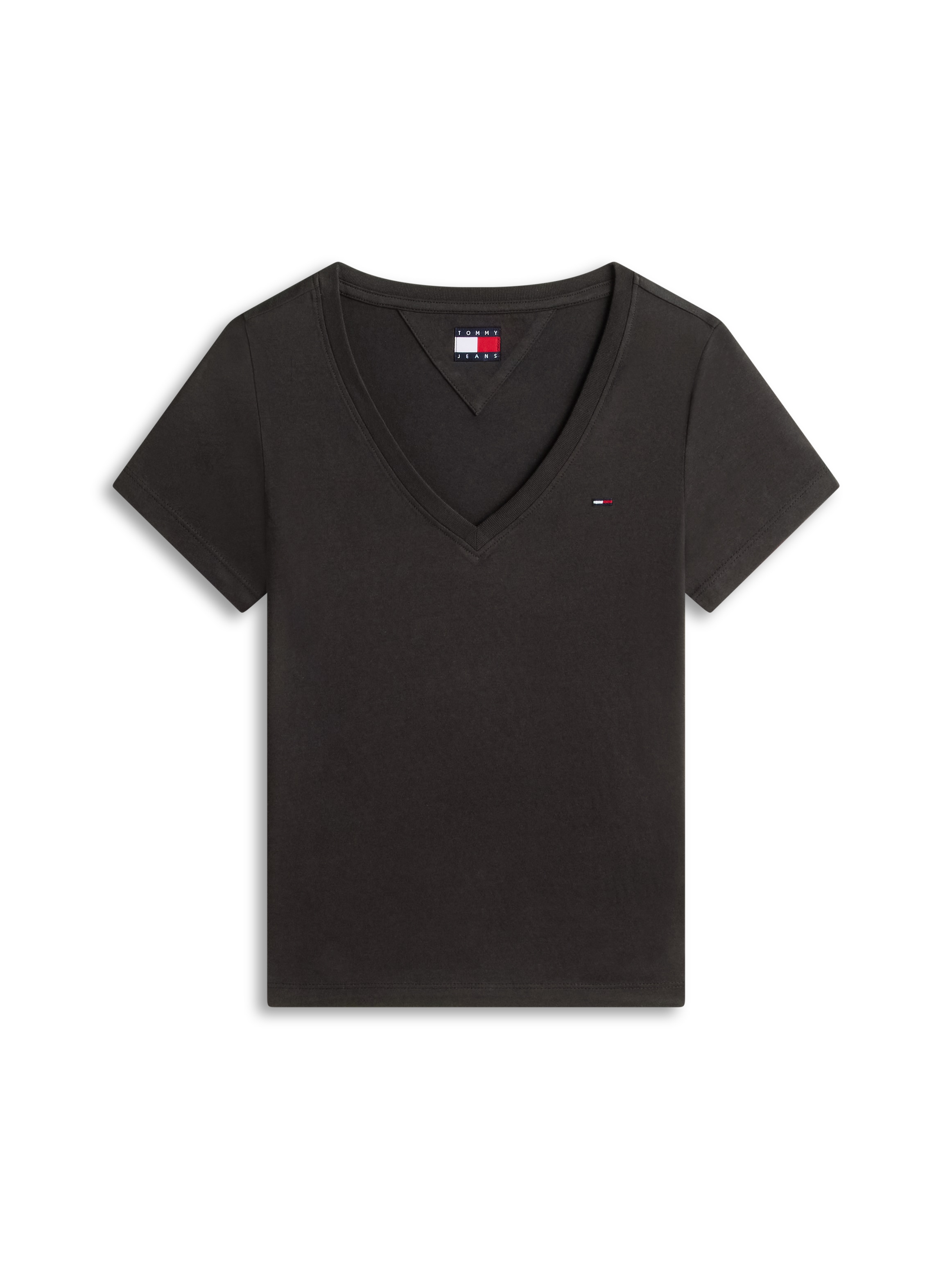 Tommy Jeans Kurzarmshirt »TJW SLIM V-NECK TEE« mit Logo-Stickerei