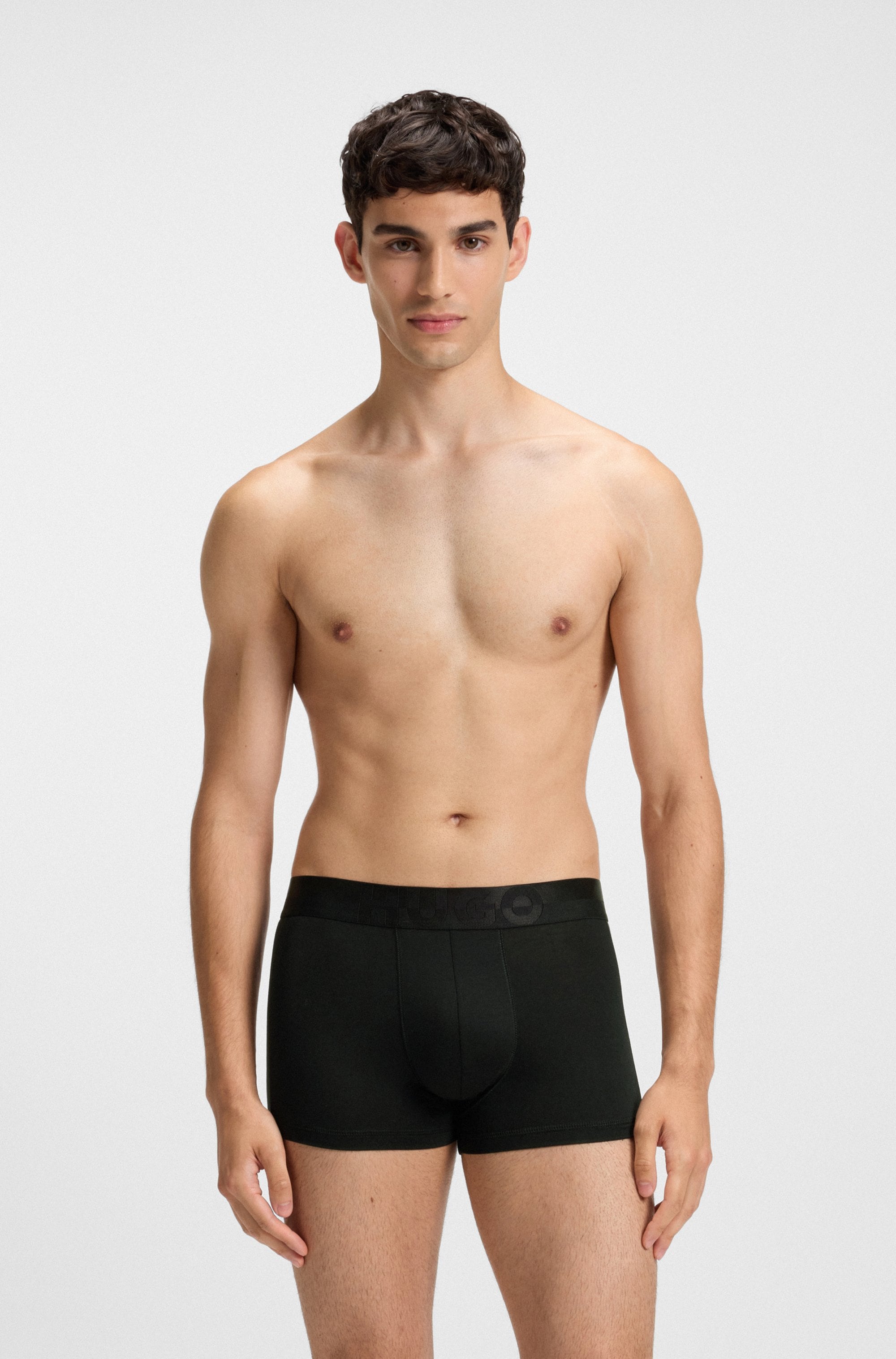 HUGO Underwear Boxershorts »TRUNK TR. SPLIT LOGO« 3 Stk. enganliegend, kurzes Bein