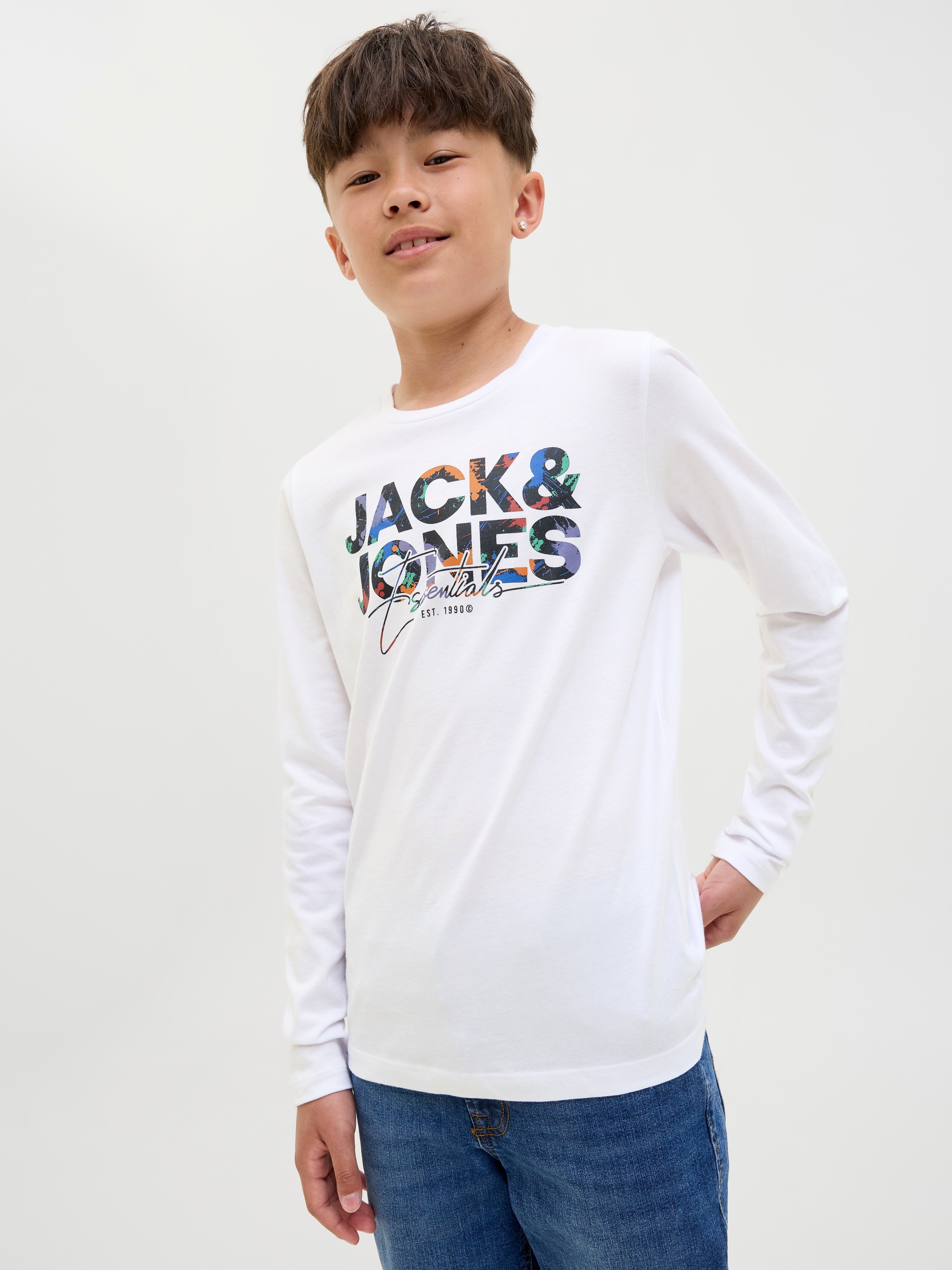 Jack & Jones Junior Langarmshirt »JJGEPLAS TEE LS CREW NECK JNR«