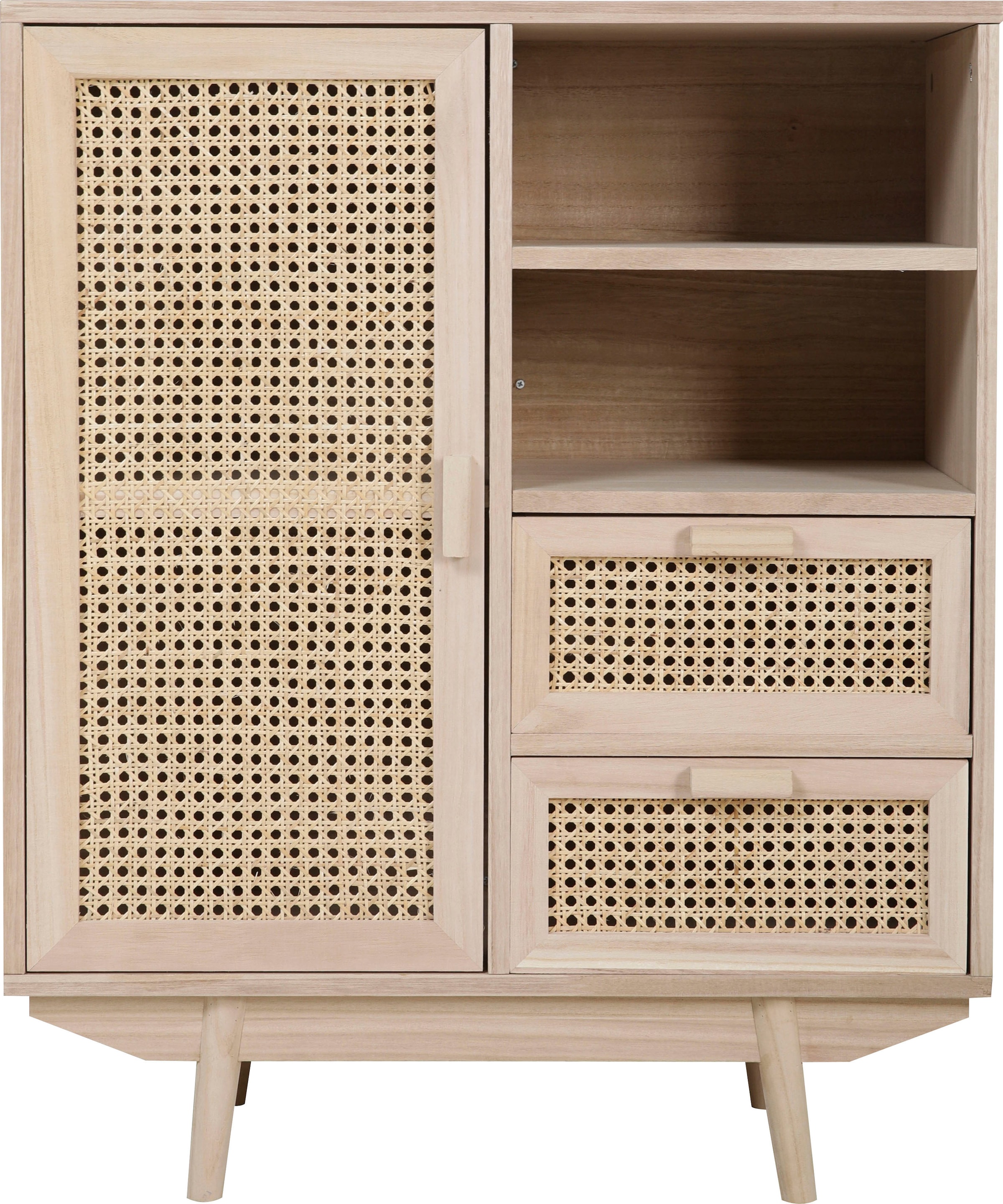 Image of SalesFever Sideboard "Vejle Moderne Kommode mit Stil" Kommode mit Rattan- und Wiener Geflecht-Details