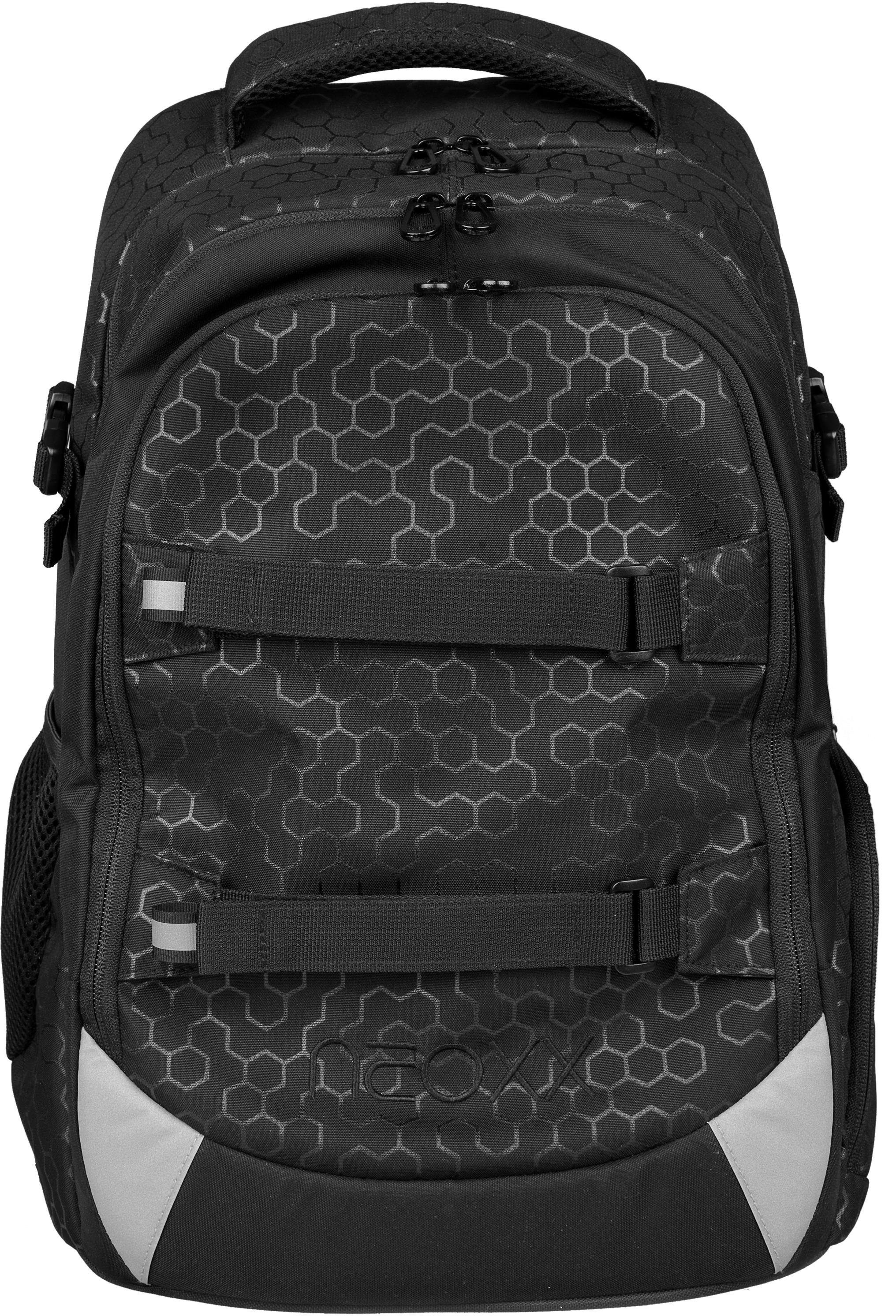 Image of neoxx Schulrucksack »Active, Lost in black«, reflektierende Details, aus recycelten PET-Flaschen bei Ackermann Versand Schweiz