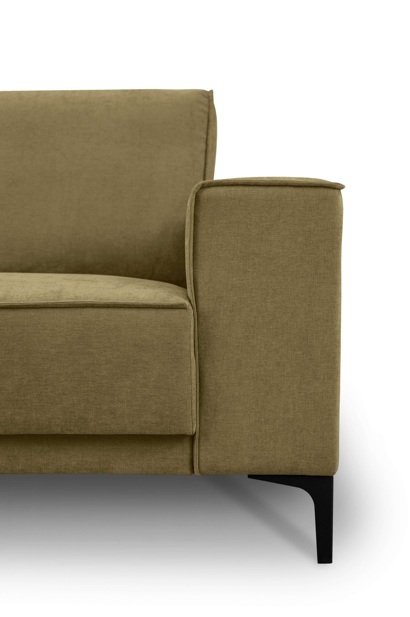 Places of Style Wohnlandschaft »XXL Sofa Oland, Struktur, Flachgewebe, Luxus-Microfaser, Boucle«, U-Form, 342 cm, Wellenunterfederung, Skandi-Design, Metallfüsse