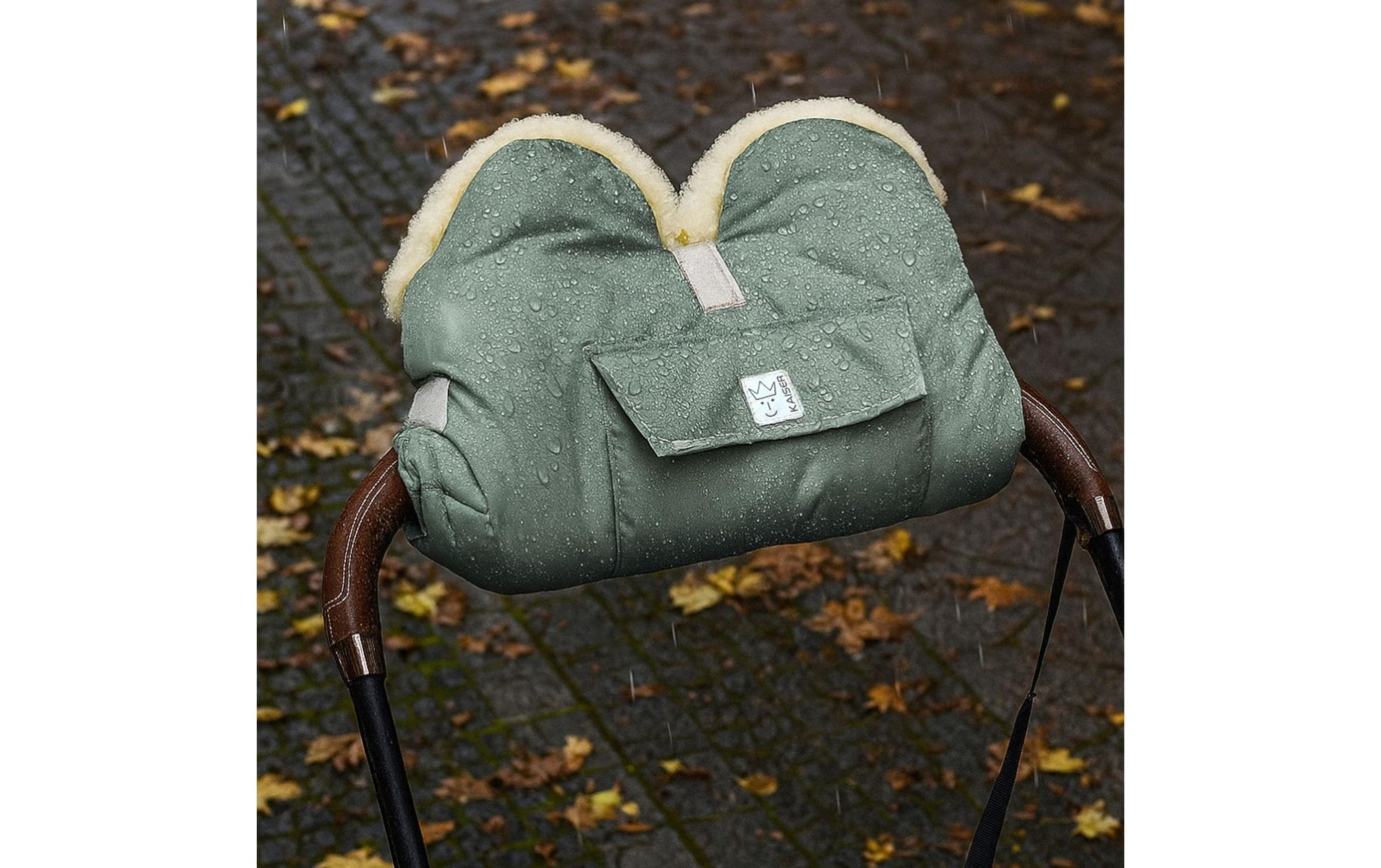 Kaiser Chauffe-mains pour poussette »Lammfell Big Salbei«