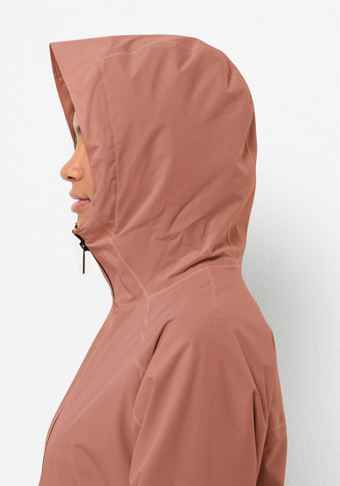Jack Wolfskin Funktionsjacke »MAINKAI LONG JKT W«, mit Kapuze