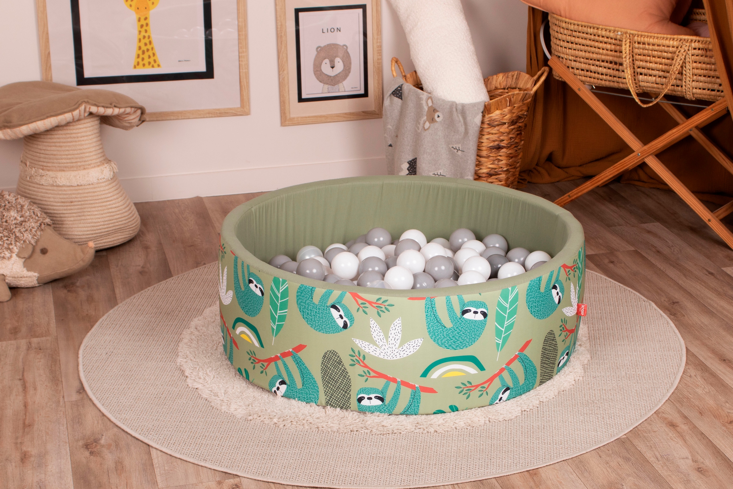 Knorrtoys® Piscine à balles »Soft, Faultier« Mit 150 Bällen grey/white/transparent, Made in Europe